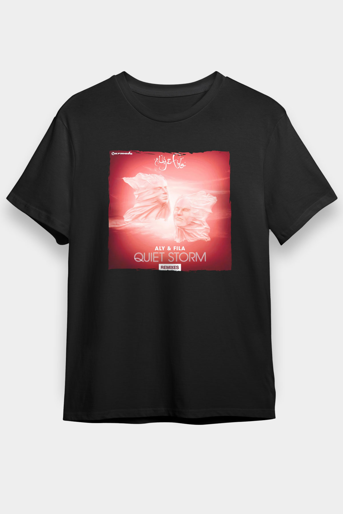 Aly & Fila Siyah Unisex Tişört T-Shirt - TişörtFabrikası