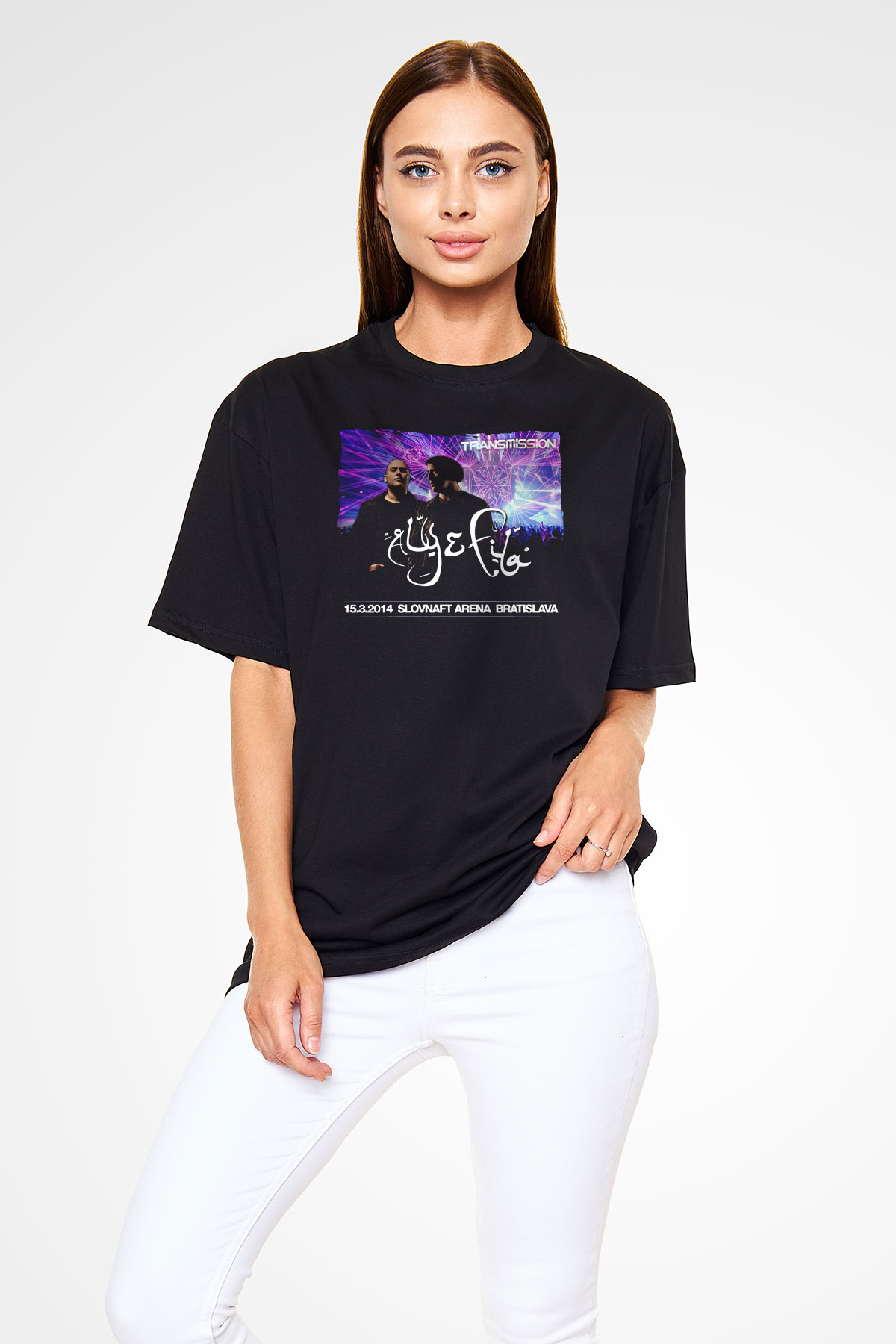 Aly & Fila Siyah Oversize Tişört Oversize T-shirt - TişörtFabrikası