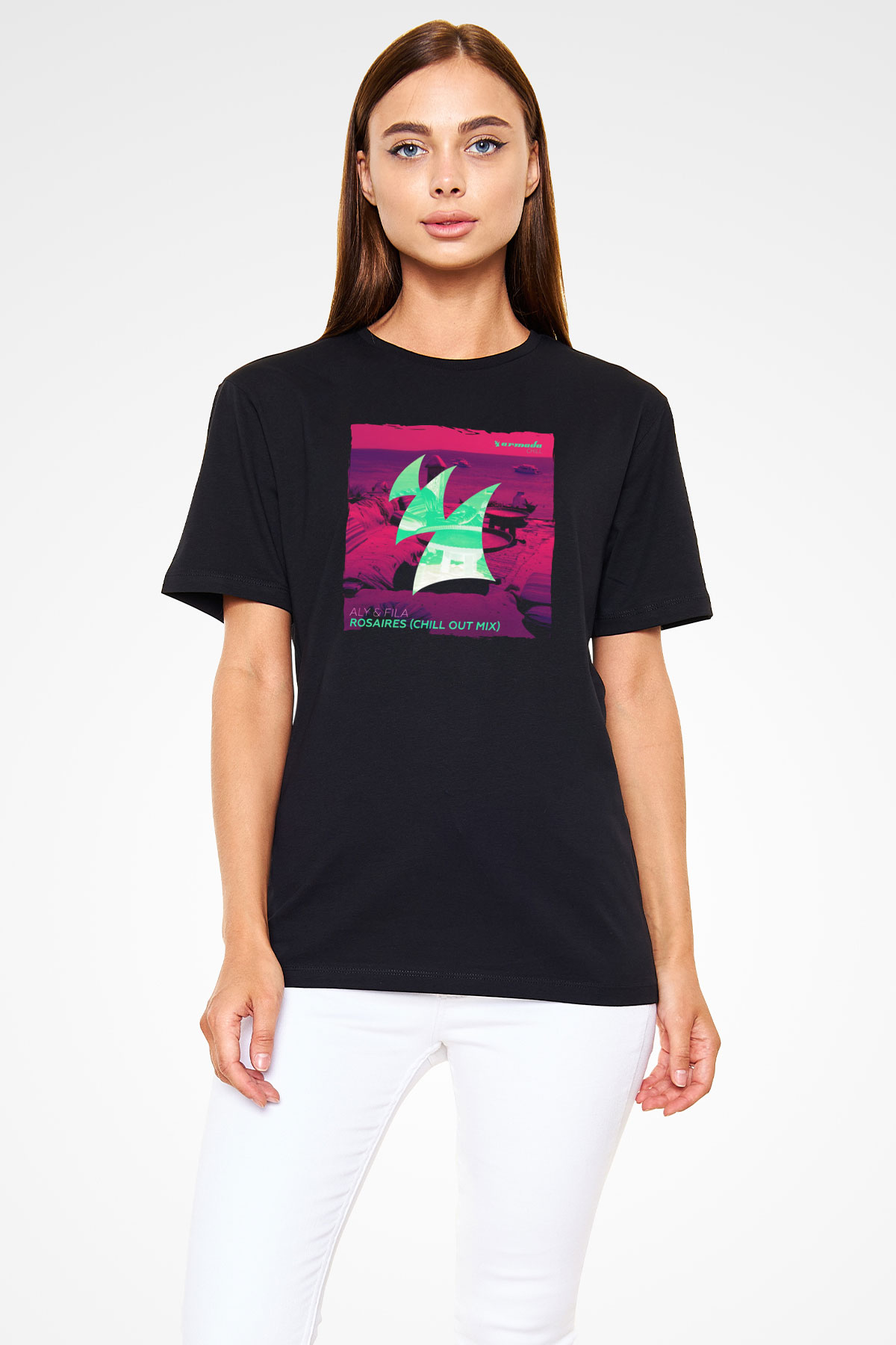 Aly & Fila Siyah Unisex Tişört T-Shirt - TişörtFabrikası