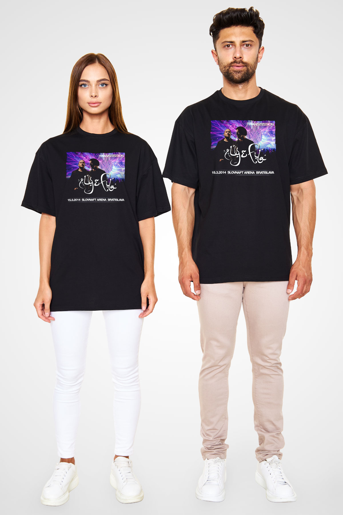 Aly & Fila Siyah Oversize Tişört Oversize T-shirt - TişörtFabrikası