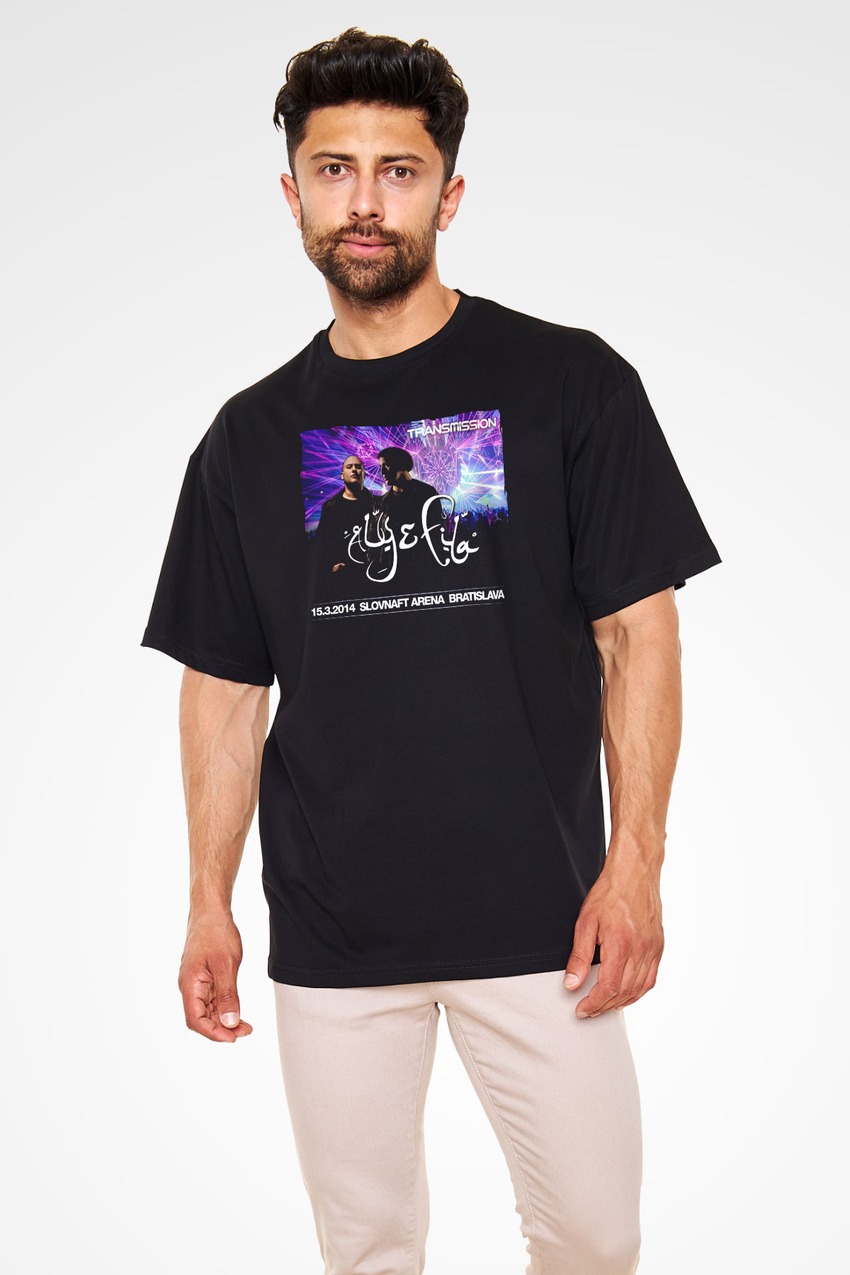 Aly & Fila Siyah Oversize Tişört Oversize T-shirt - TişörtFabrikası