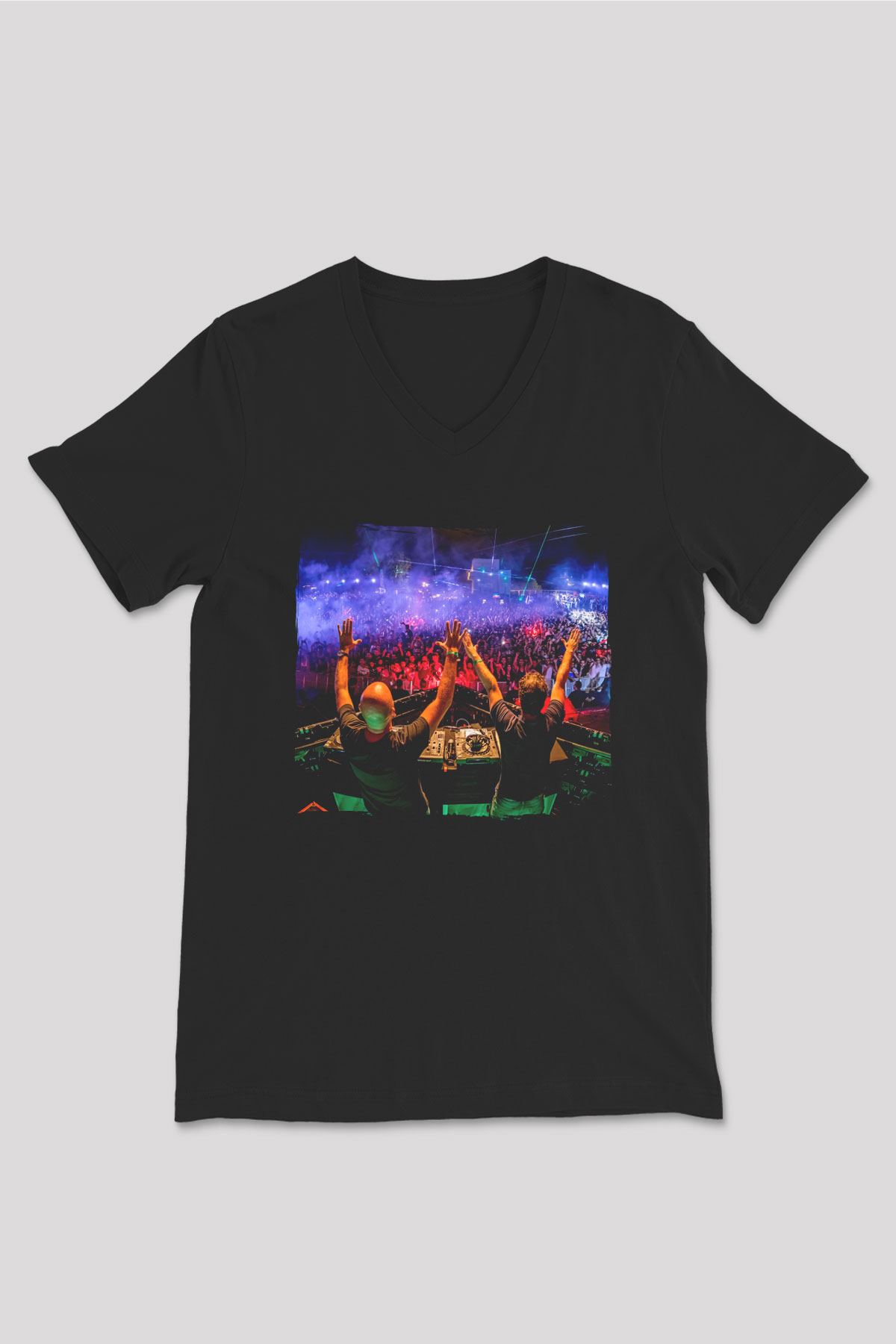 Aly & Fila Siyah Unisex V Yaka Tişört