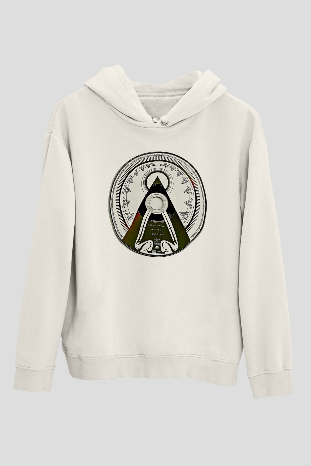 Amaranthe Baskılı Beyaz Unisex Kapüşonlu Sweatshirt