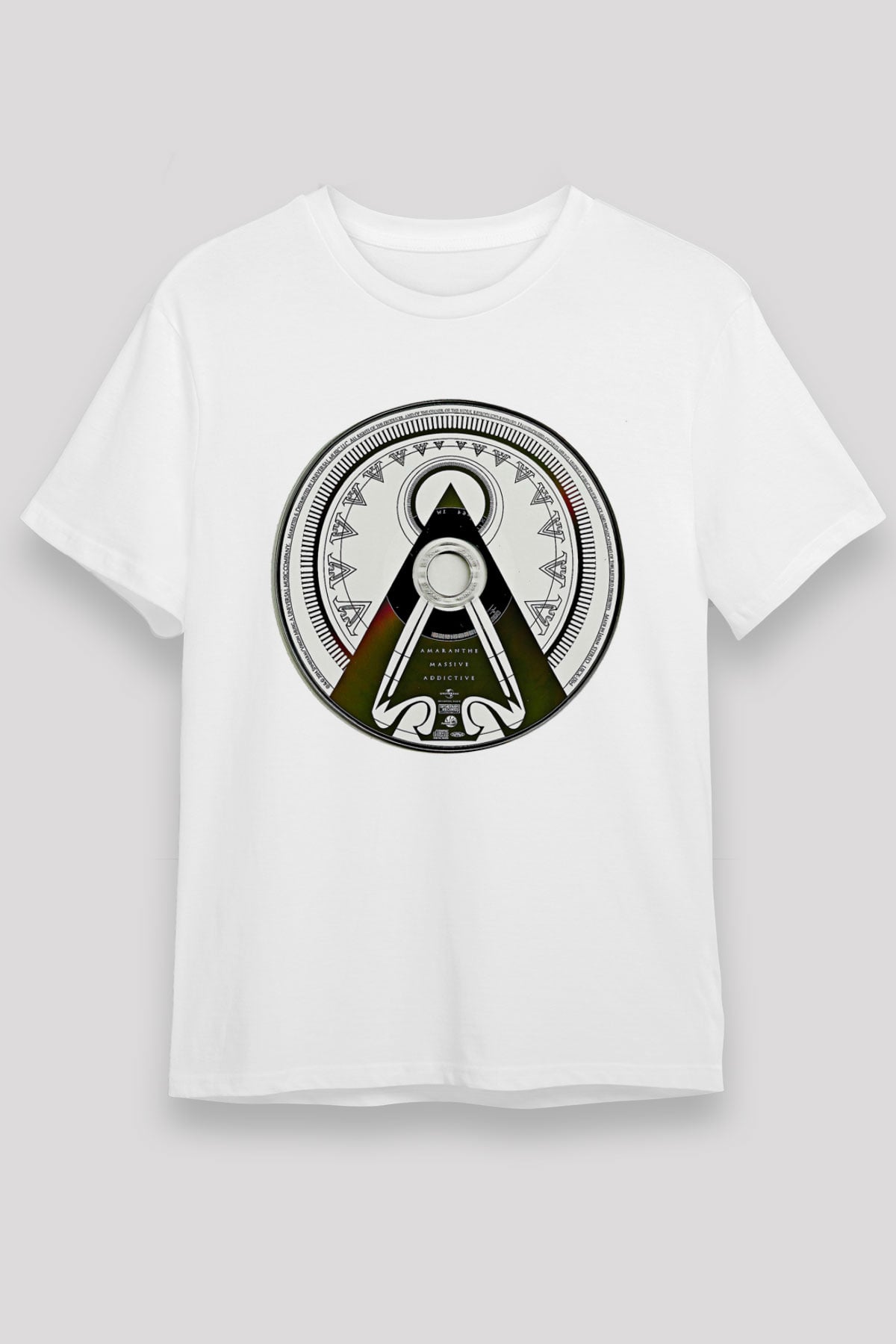 Amaranthe Baskılı Unisex Beyaz Tişört - Tshirt