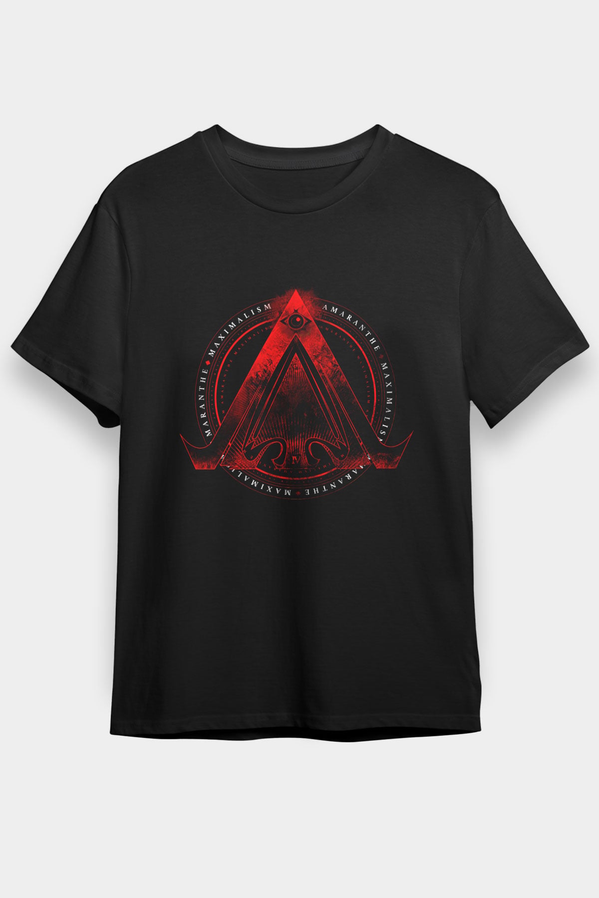 Amaranthe Baskılı Unisex Siyah Tişört - Tshirt