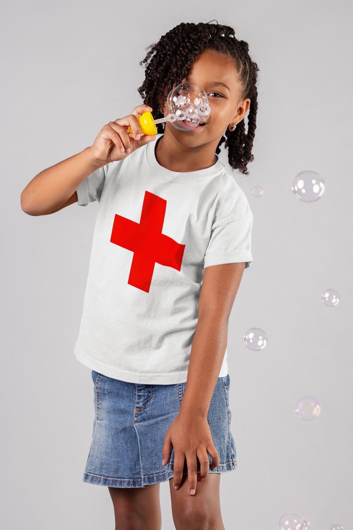 Ambulans şoförü Baskılı Beyaz Unisex Çocuk Tişört