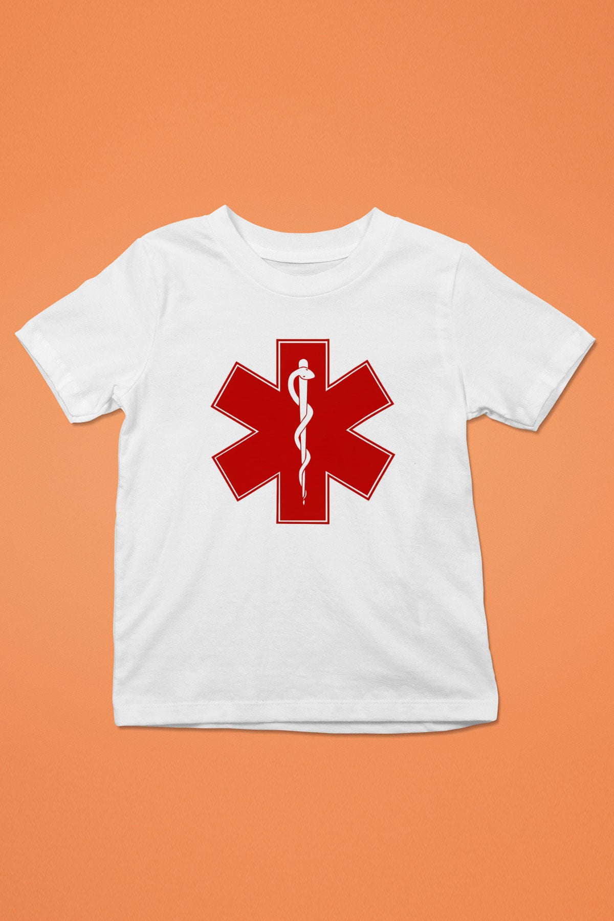 Ambulans şoförü Baskılı Beyaz Unisex Çocuk Tişört