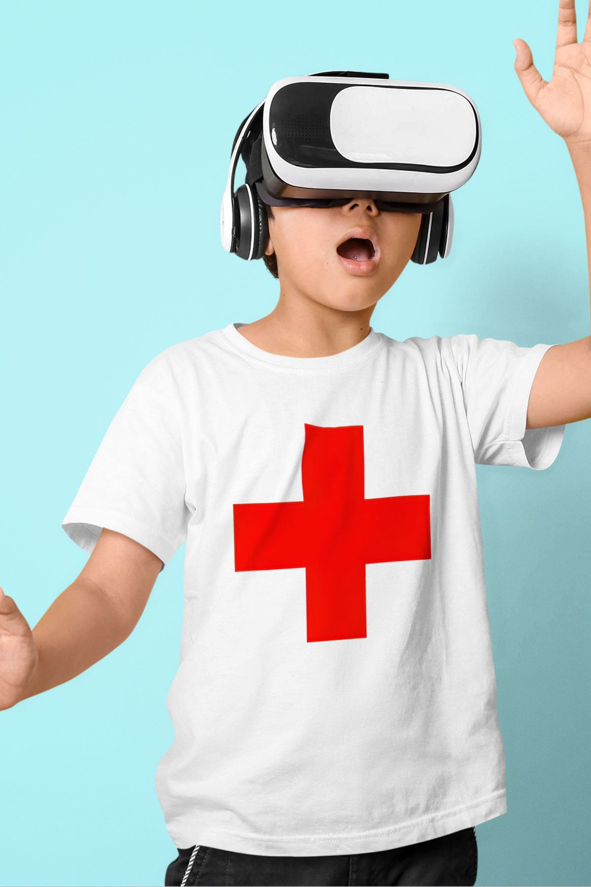 Ambulans şoförü Baskılı Beyaz Unisex Çocuk Tişört