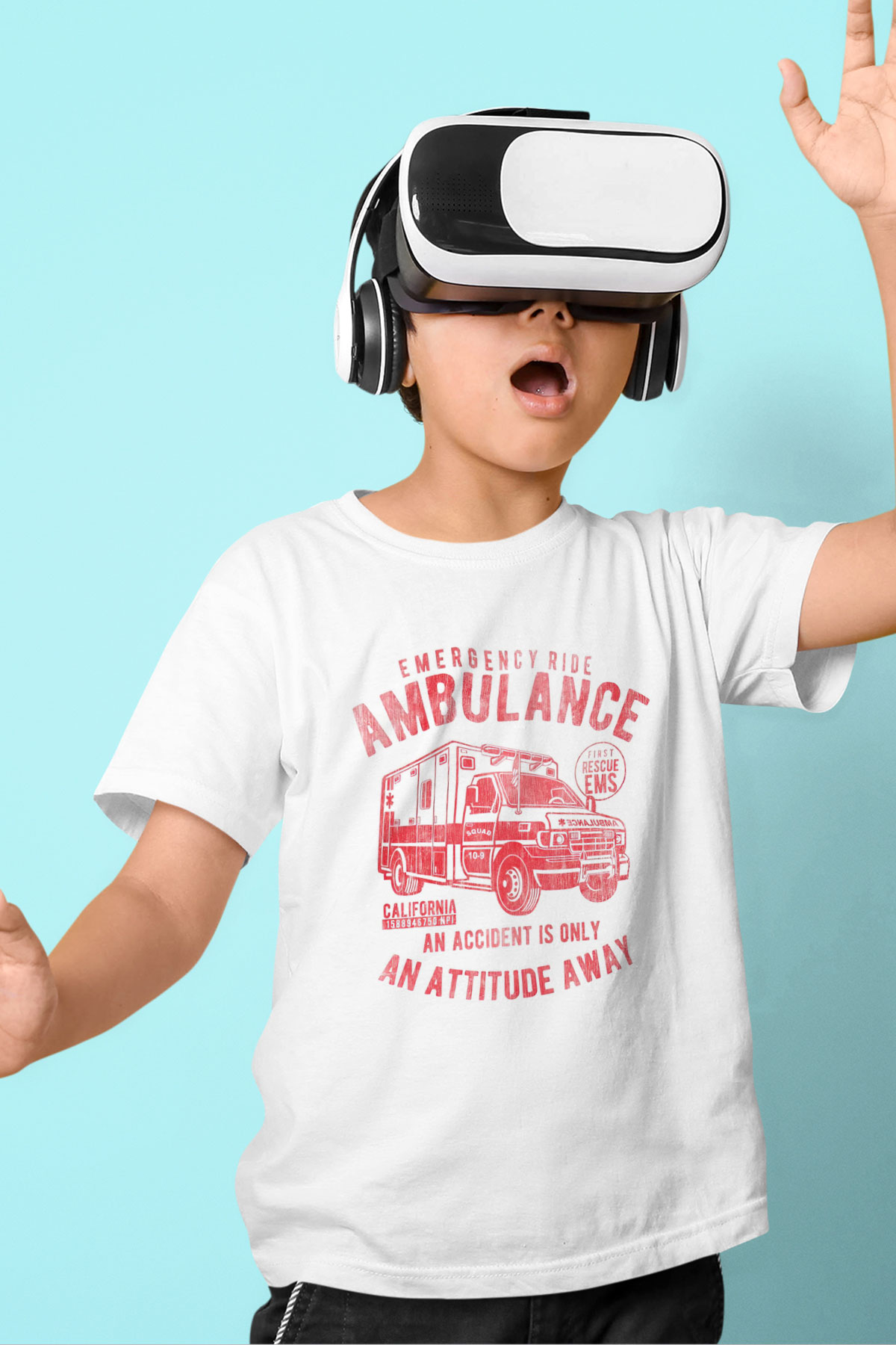 Ambulans şoförü Beyaz Unisex Çocuk Tişört