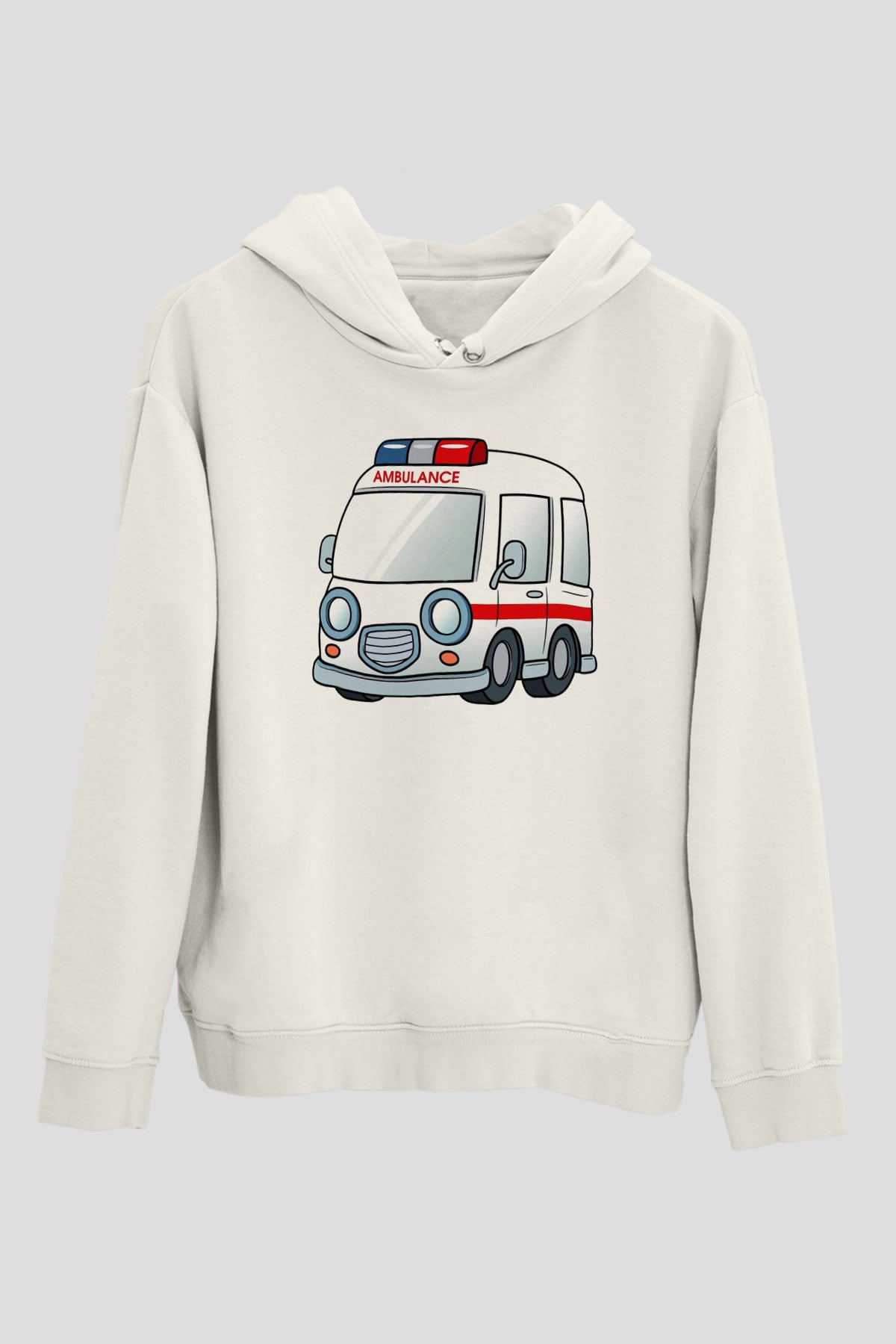 Ambulans şoförü Beyaz Unisex Hoodie