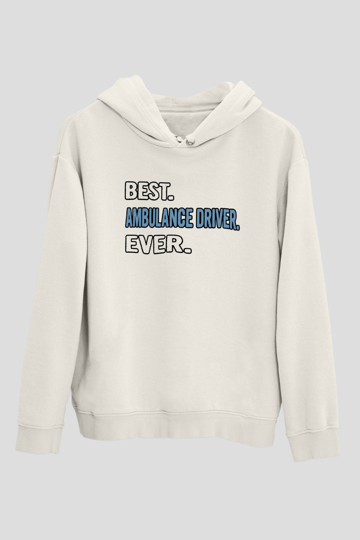 Ambulans şoförü Beyaz Unisex Kapüşonlu Sweatshirt