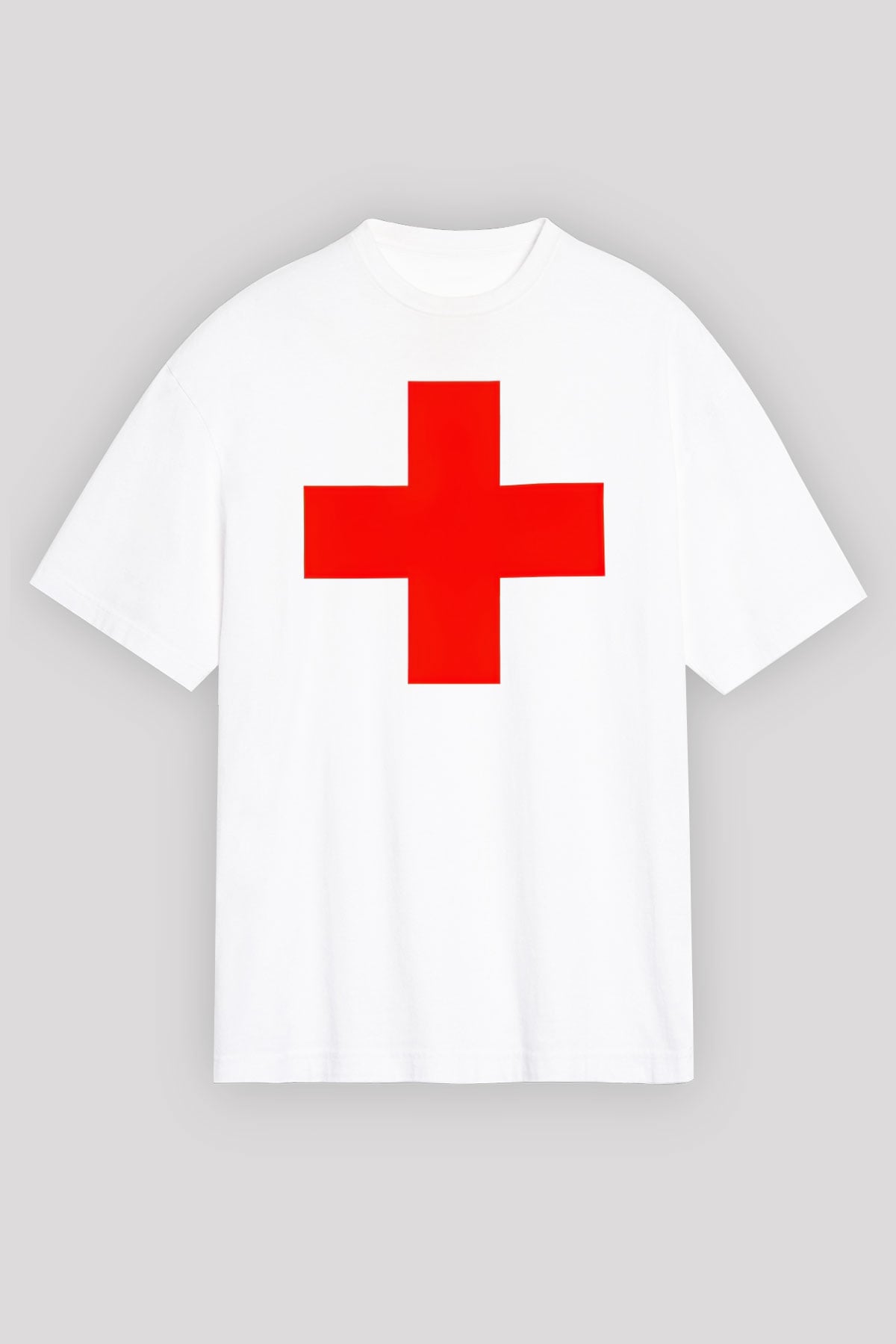 Ambulans şoförü Beyaz Unisex Oversize Tişört T-Shirt