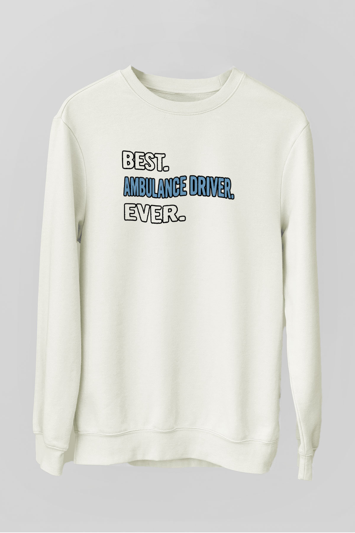 Ambulans şoförü Beyaz Unisex Sweatshirt