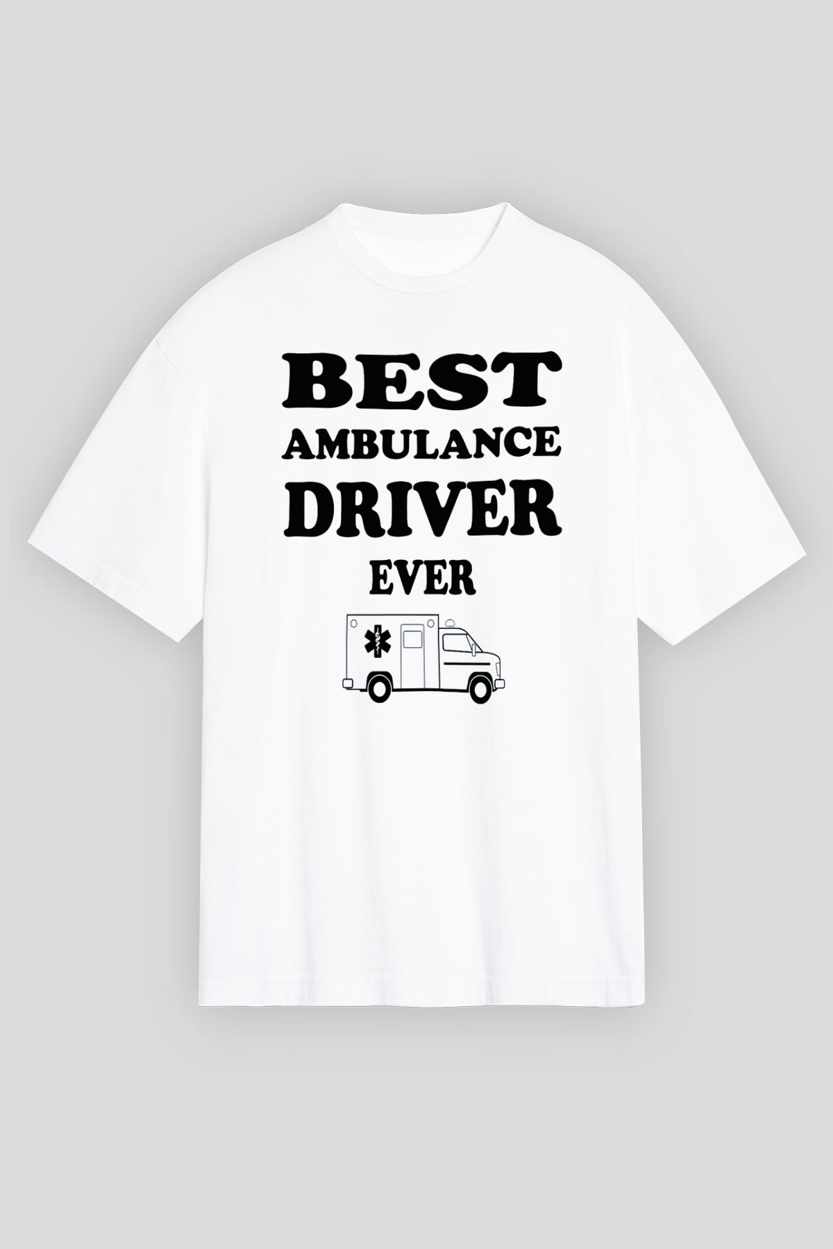 Ambulans şoförü Beyaz Oversize Tişört Oversize T-shirt - TişörtFabrikası