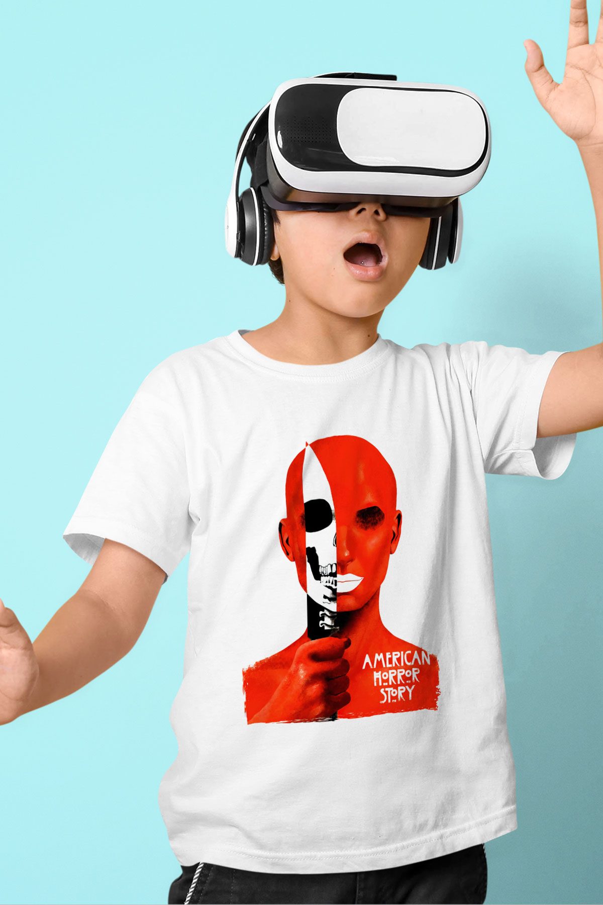 American Horror Story Beyaz Unisex Çocuk Tişört