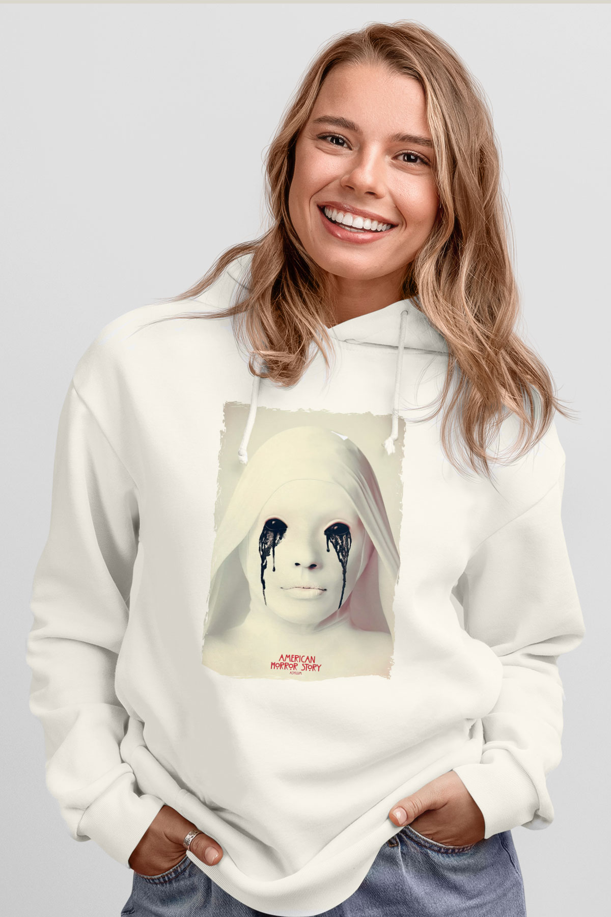 American Horror Story Beyaz Unisex Hoodie