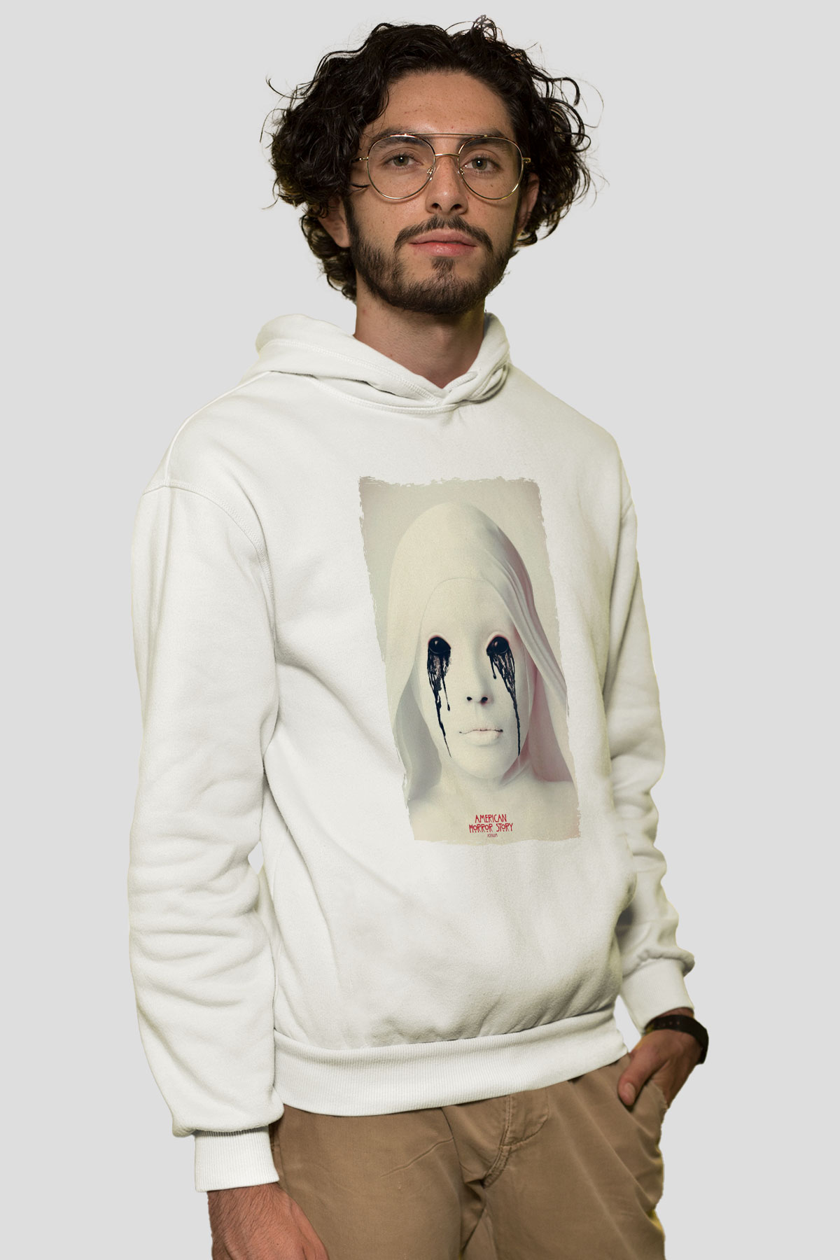 American Horror Story Beyaz Unisex Hoodie