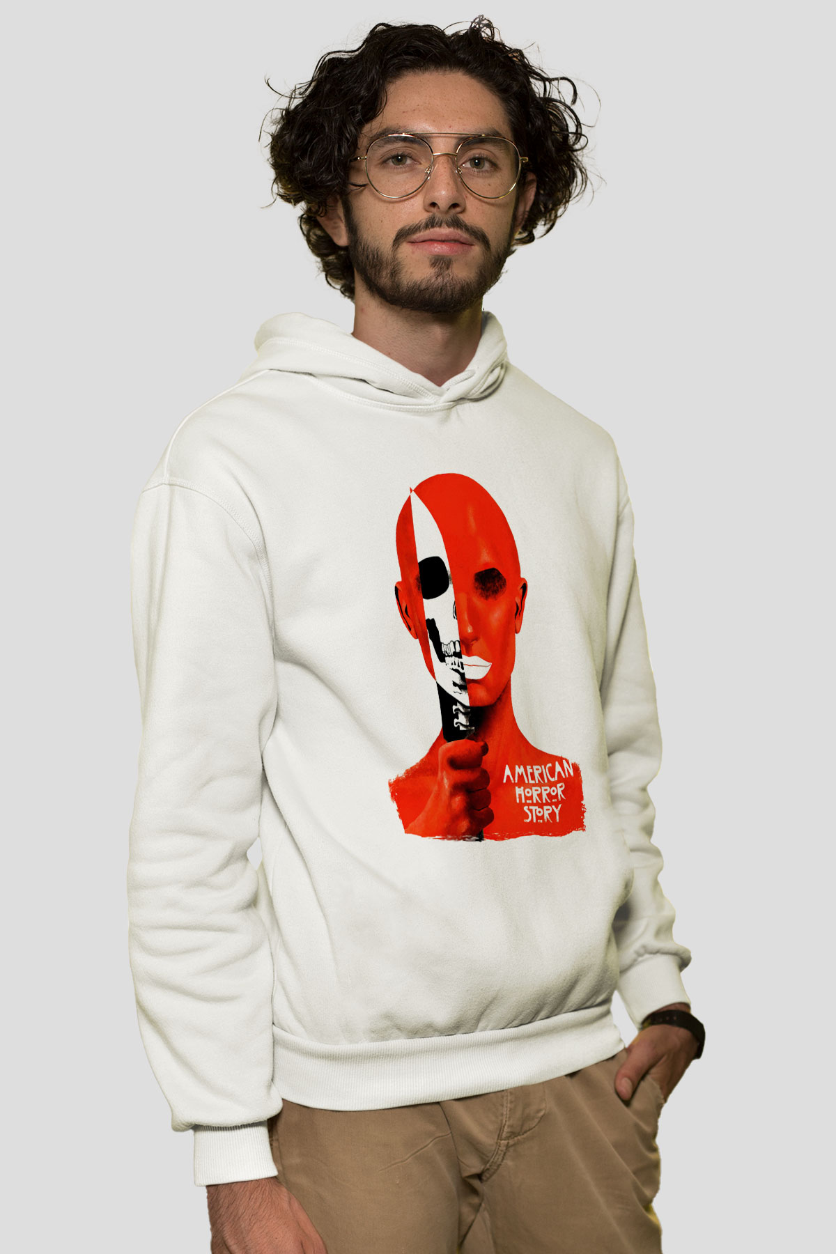 American Horror Story Beyaz Unisex Hoodie