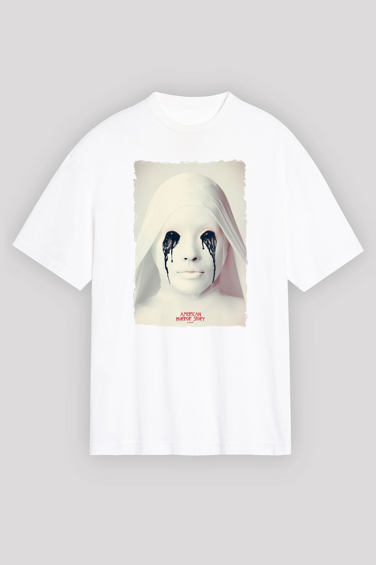 American Horror Story Beyaz Oversize Tişört Oversize T-shirt