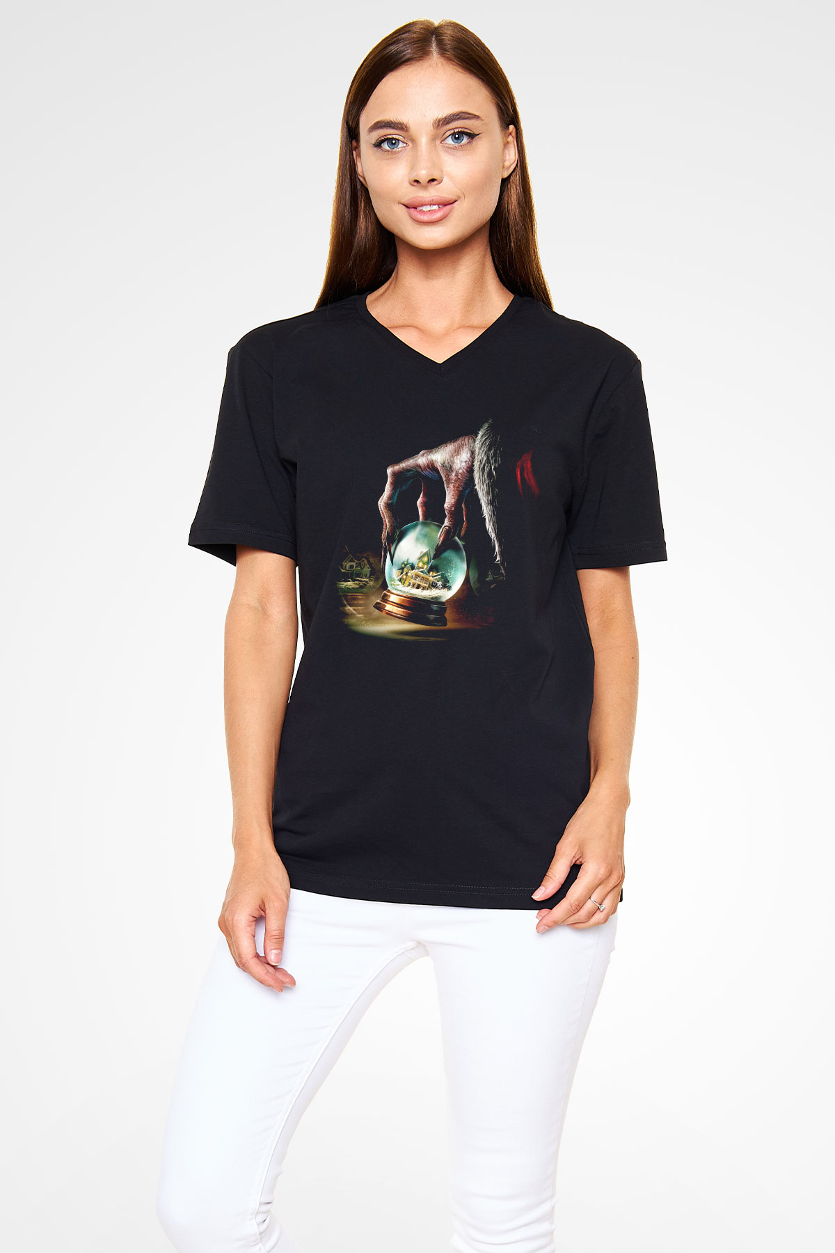 American Horror Story Siyah Unisex V Yaka Tişört T-Shirt