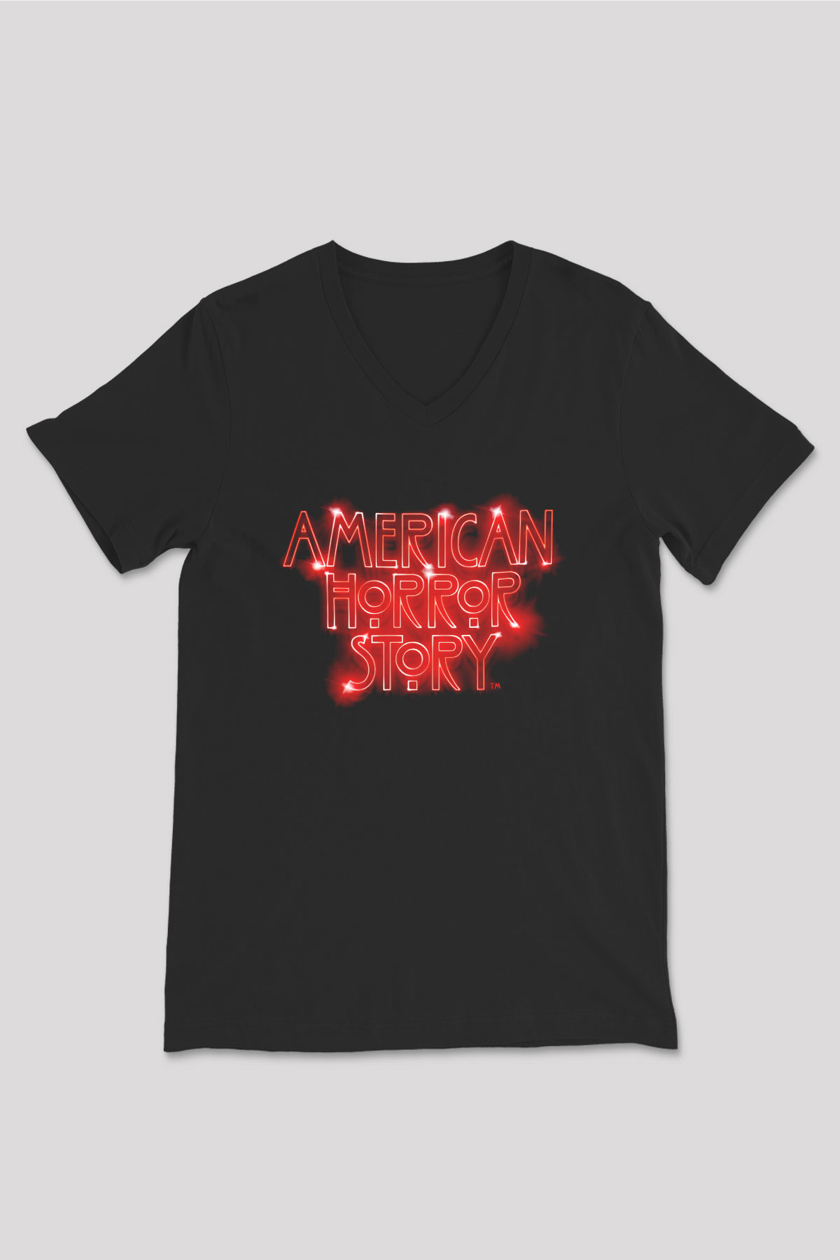 American Horror Story Siyah Unisex V Yaka Tişört