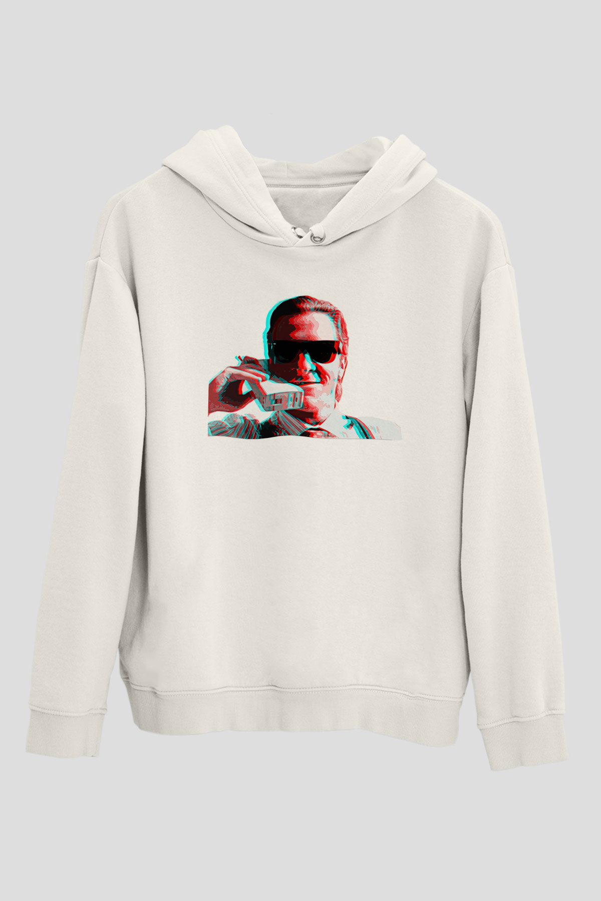 American Psycho Baskılı Beyaz Unisex Hoodie