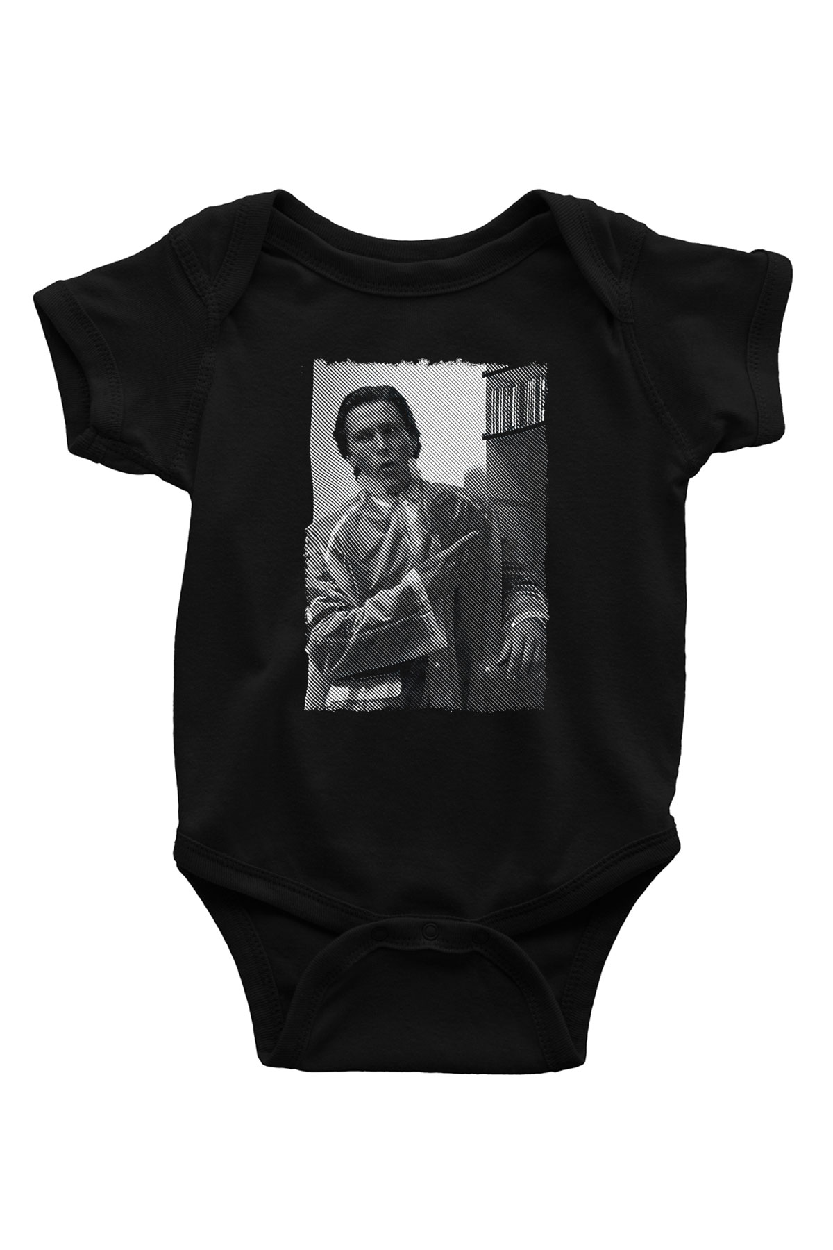 American Psycho Baskılı Unisex Siyah Bebek Body - Zıbın