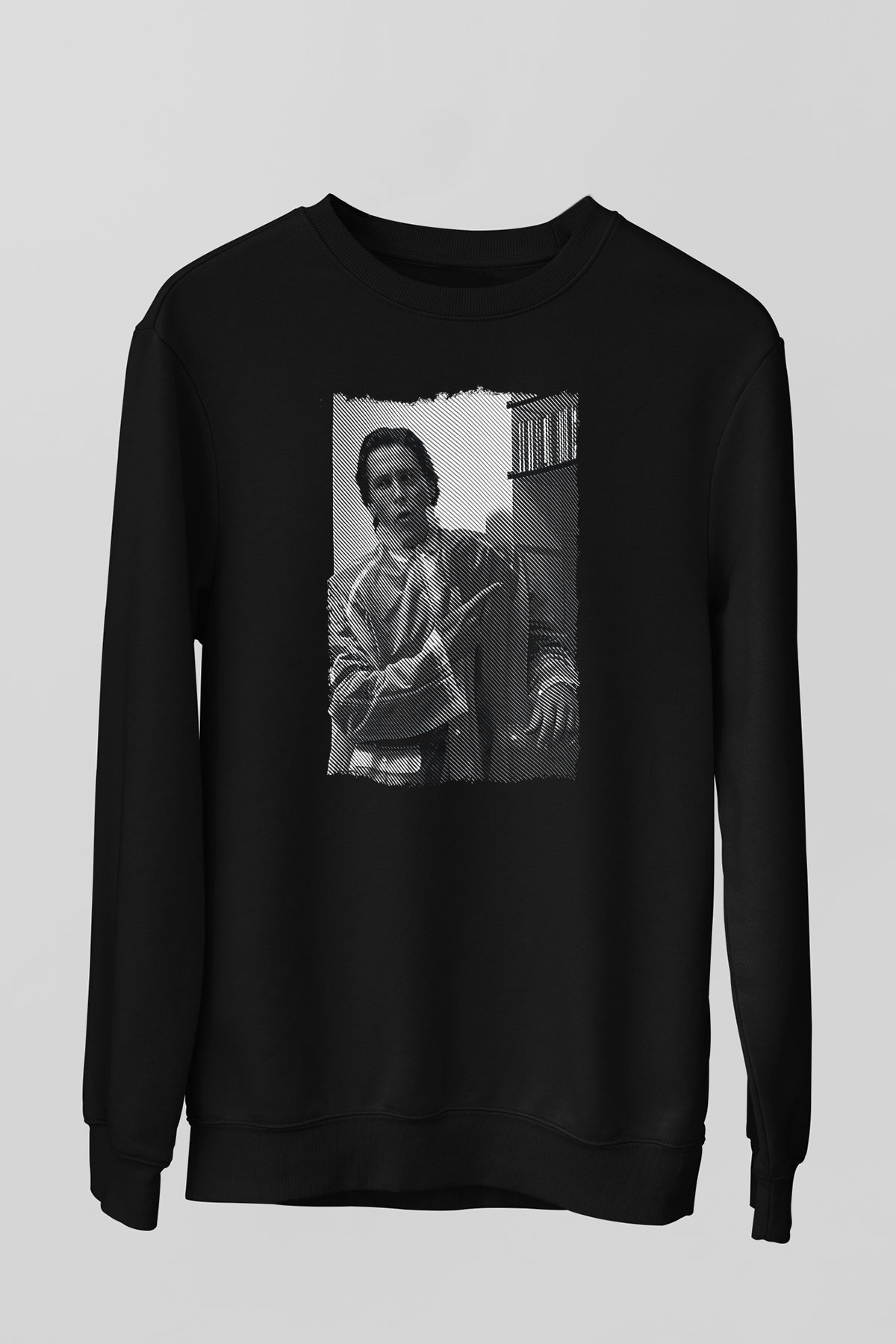 American Psycho Baskılı Unisex Siyah Sweatshirt