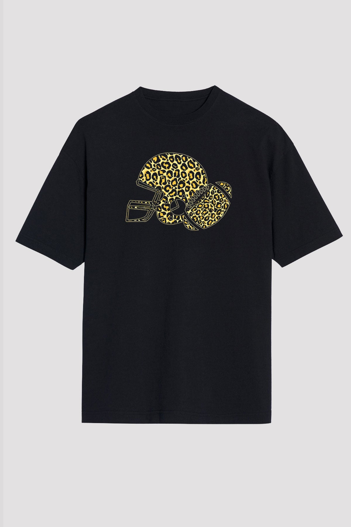 Amerikan Futbolu - American Football Baskılı Unisex Siyah Oversize Tişört
