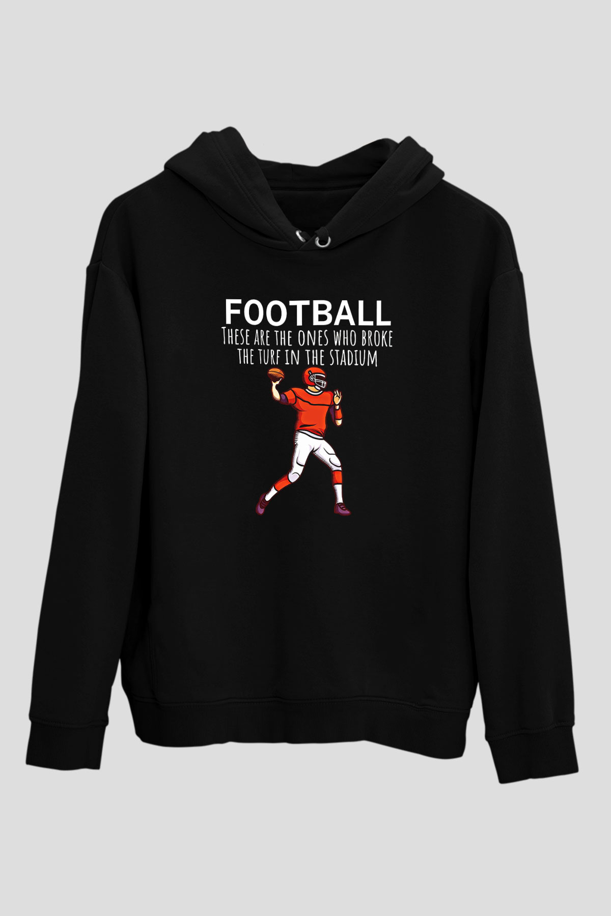 Amerikan Futbolu - American Football Baskılı Unisex Siyah Hoodie