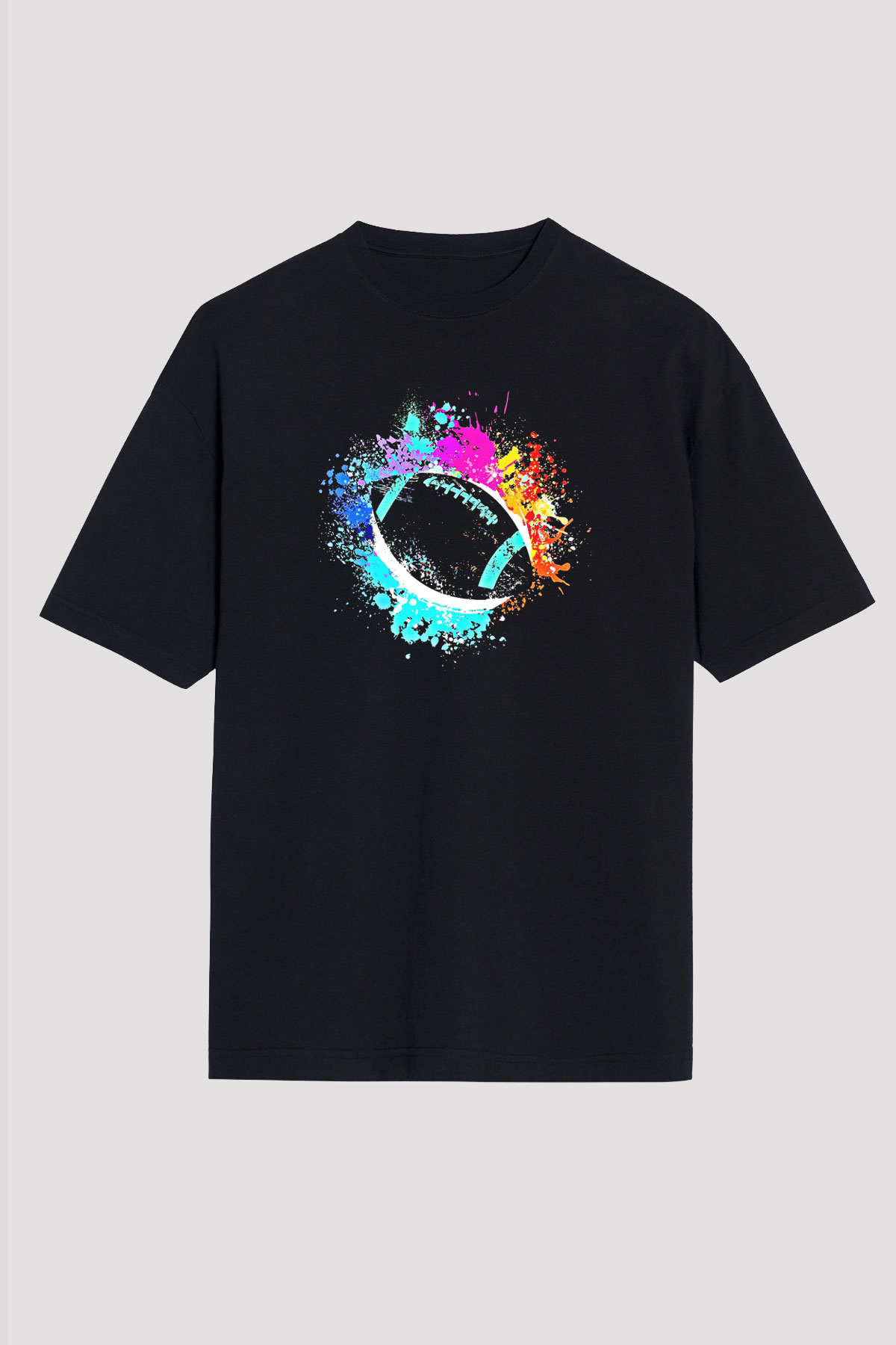 Amerikan Futbolu - American Football Baskılı Unisex Siyah Oversize Tişört