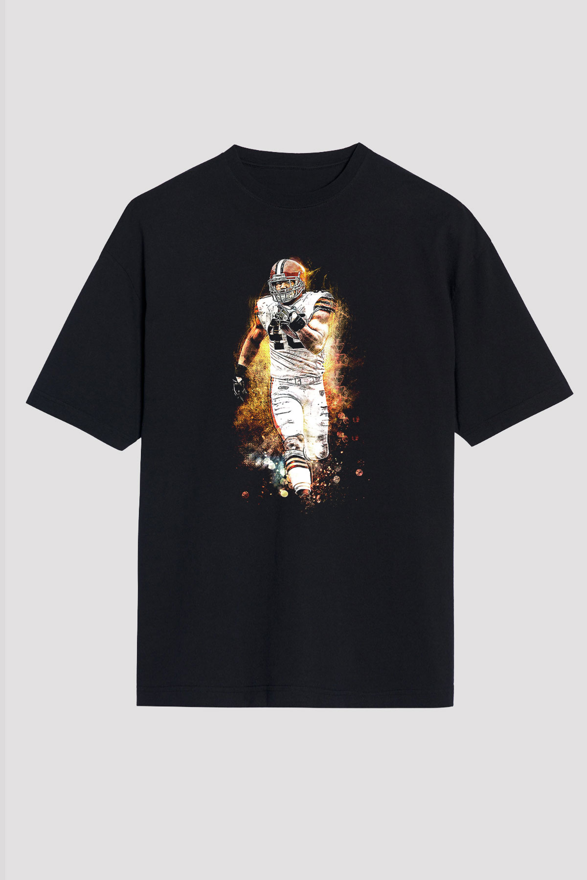 Amerikan Futbolu - American Football Baskılı Unisex Siyah Oversize Tişört
