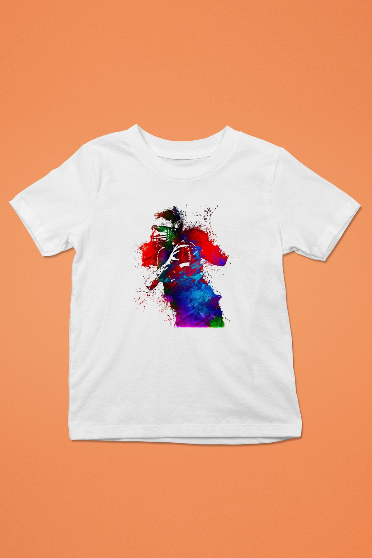 Amerikan Futbolu Baskılı Unisex Beyaz Çocuk Tişört - Tshirt