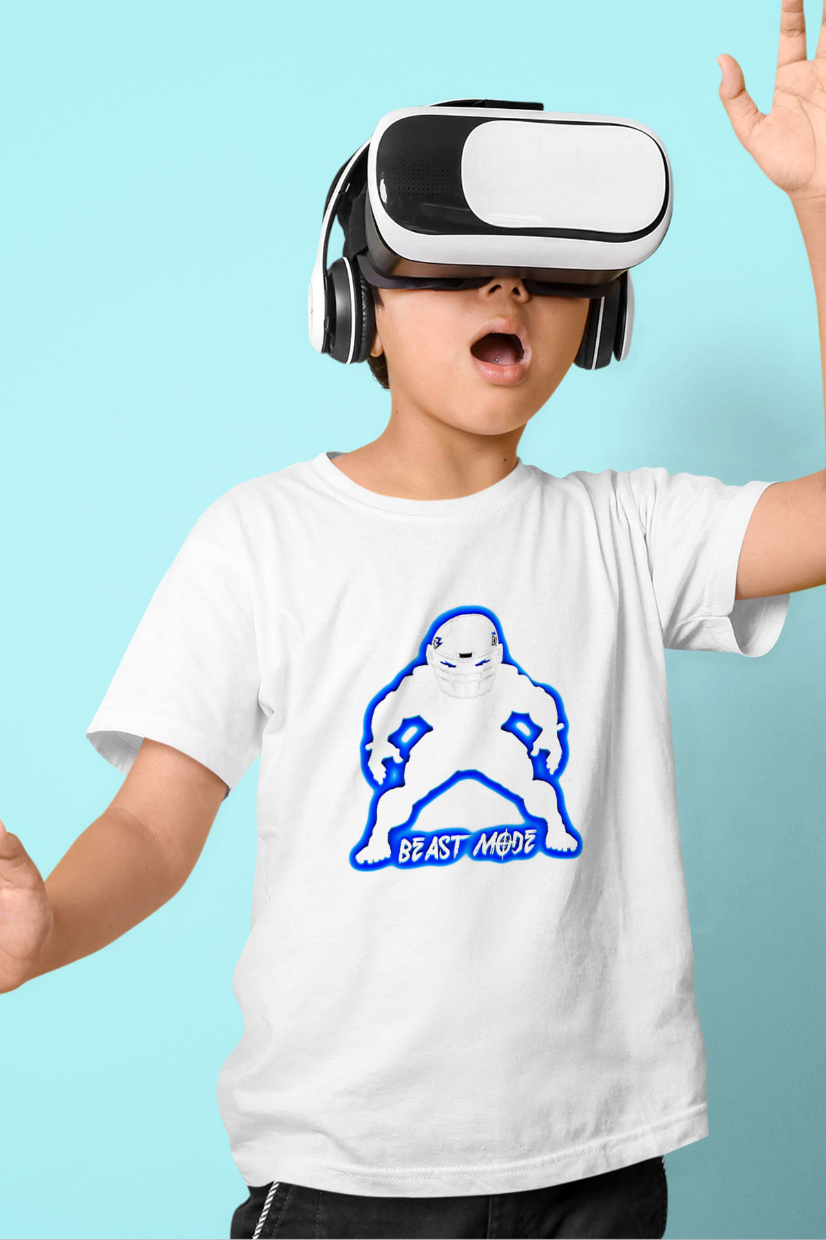 Amerikan Futbolu Baskılı Unisex Beyaz Çocuk Tişört - Tshirt