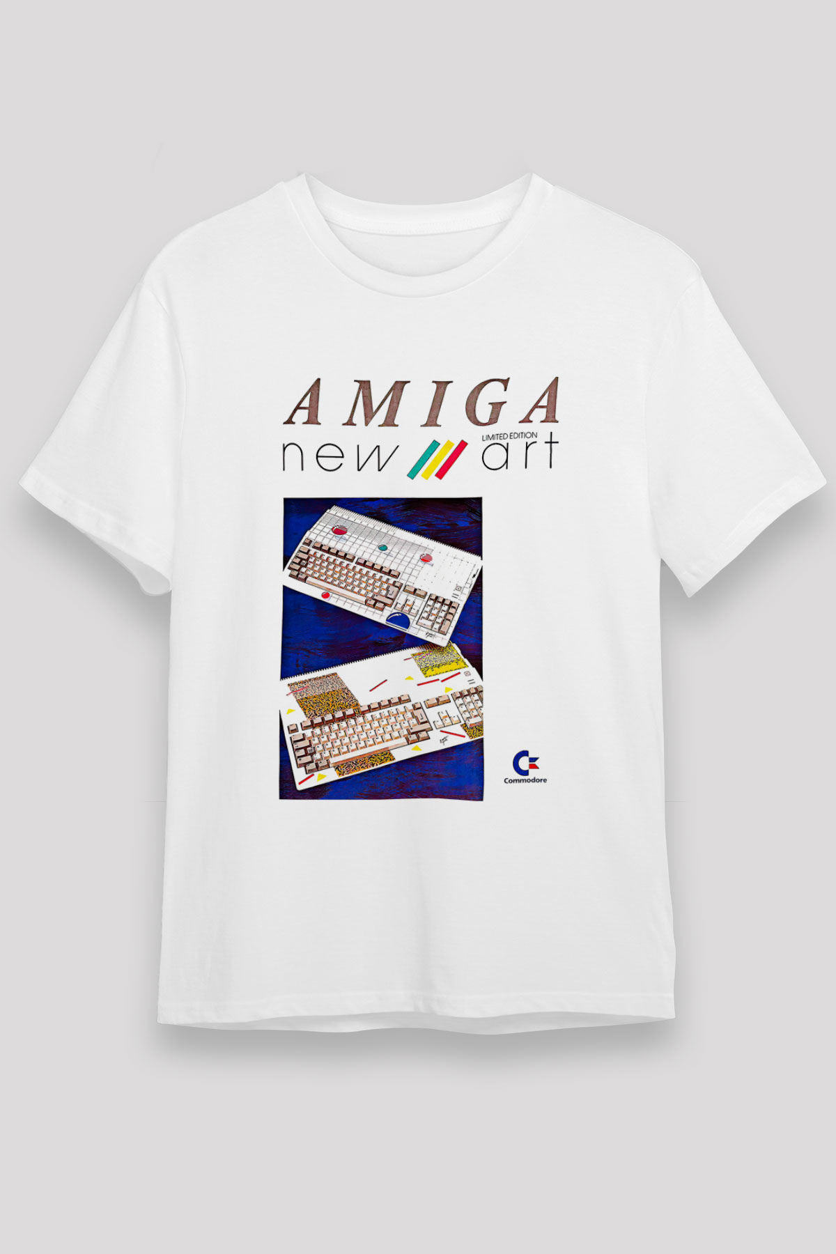 Amiga 500 Baskılı Unisex Beyaz Tişört - Tshirt