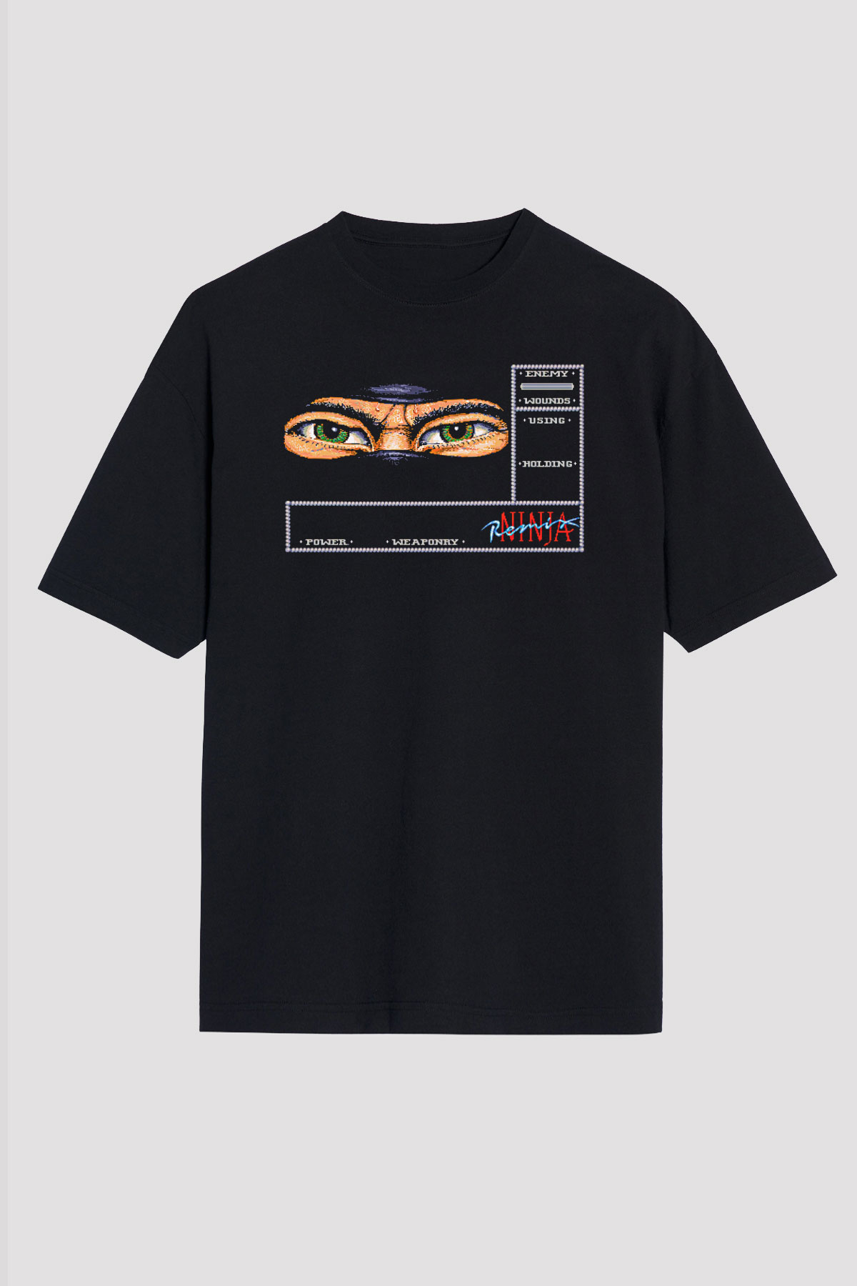 Amiga 500 Baskılı Unisex Siyah Oversize Tişört - Tshirt