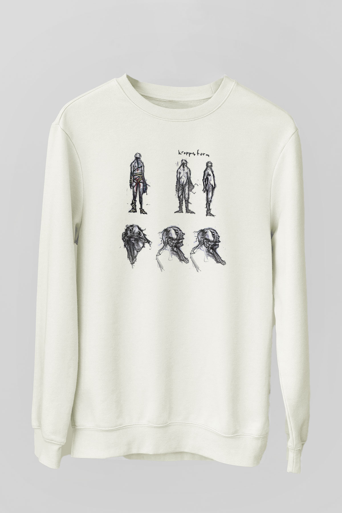 Amnesia Baskılı Beyaz Unisex Sweatshirt