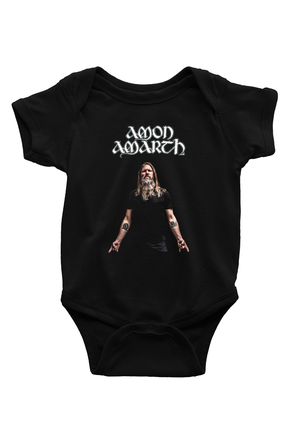 Amon Amarth Baskılı Siyah Bebek Body - Zıbın