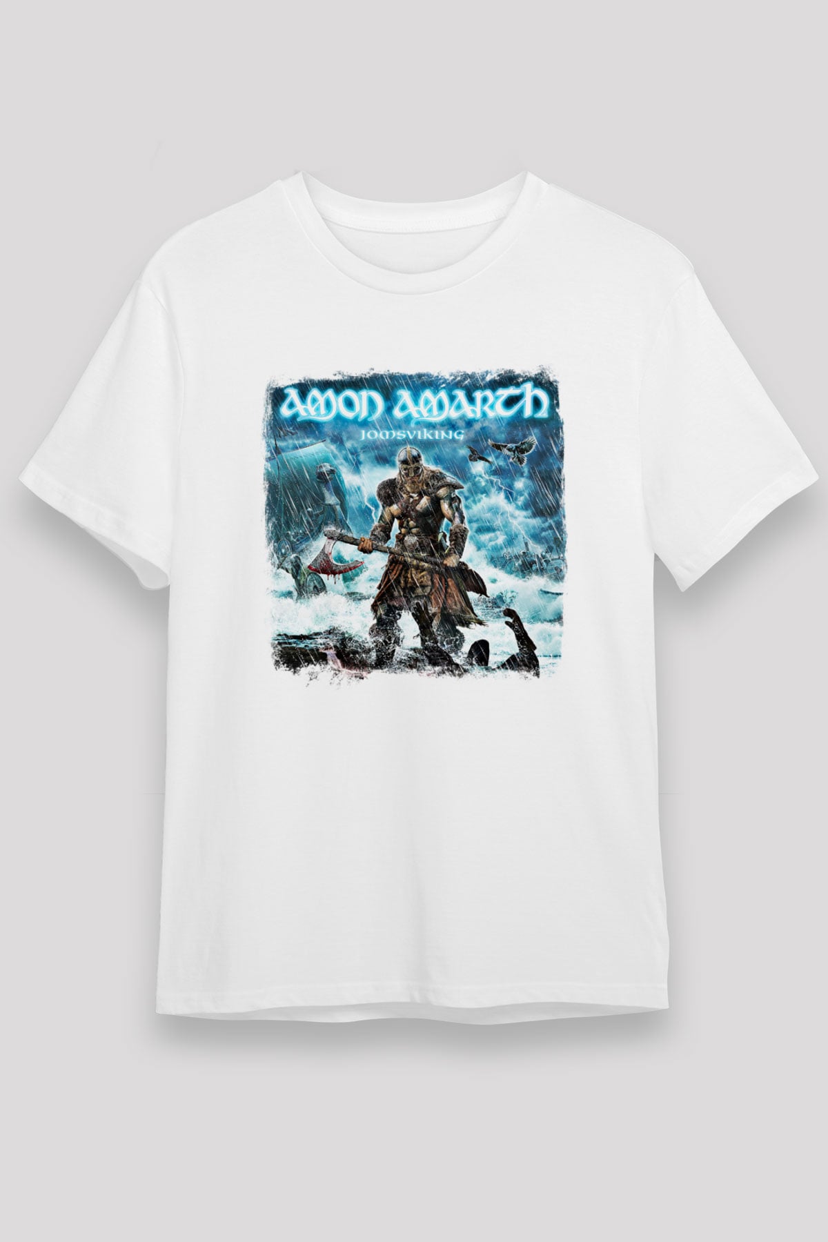 Amon Amarth Baskılı Unisex Beyaz Tişört