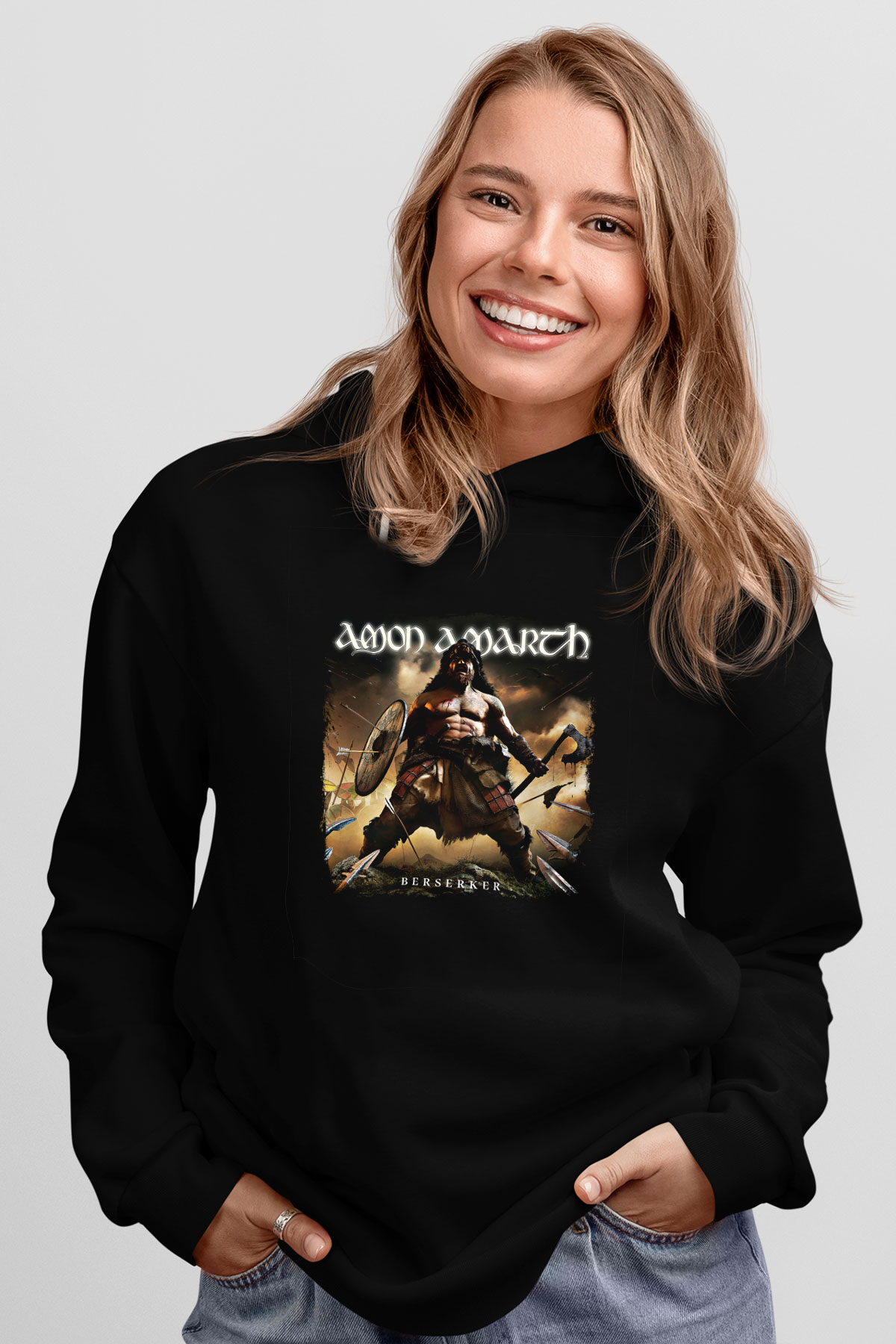 Amon Amarth Baskılı Unisex Siyah Hoodie