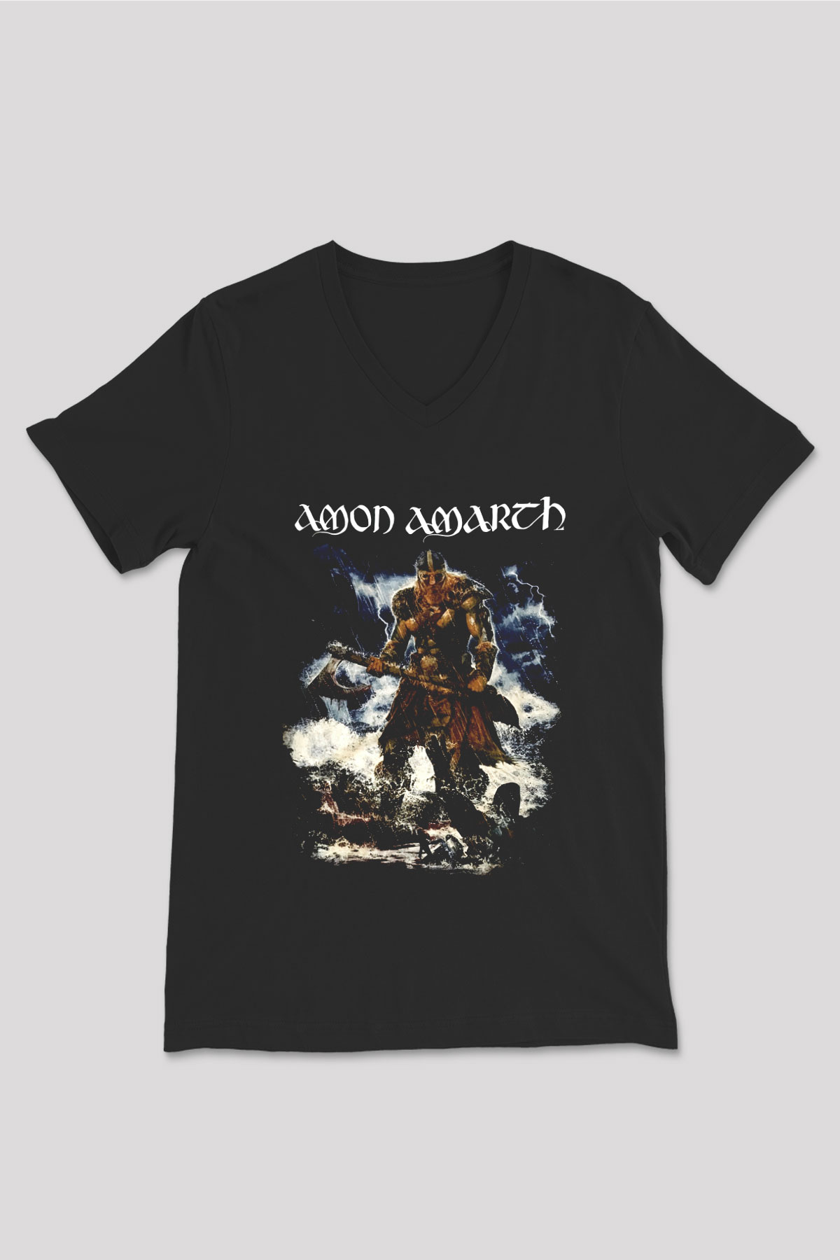 Amon Amarth Siyah Unisex V Yaka Tişört T-Shirt