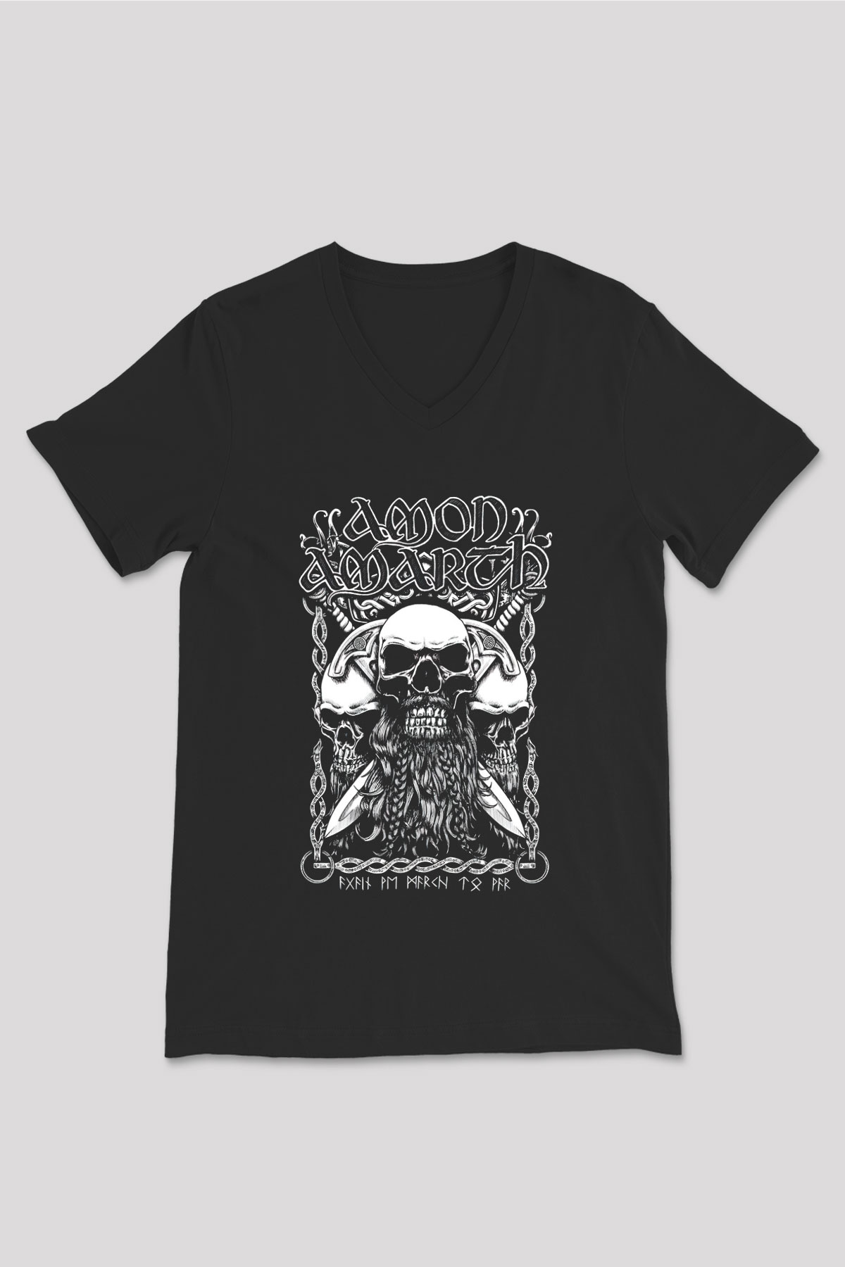 Amon Amarth Siyah Unisex V Yaka Tişört T-Shirt