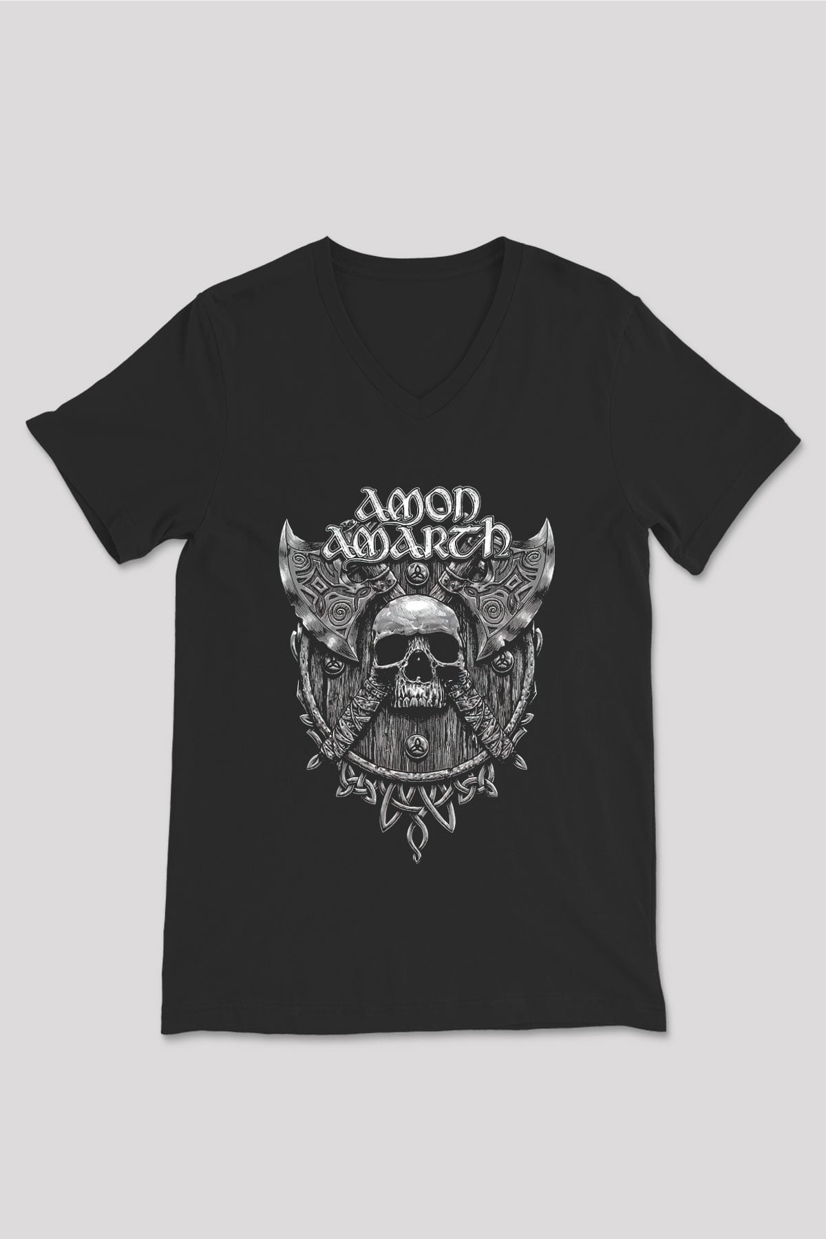Amon Amarth Siyah Unisex V Yaka Tişört T-Shirt