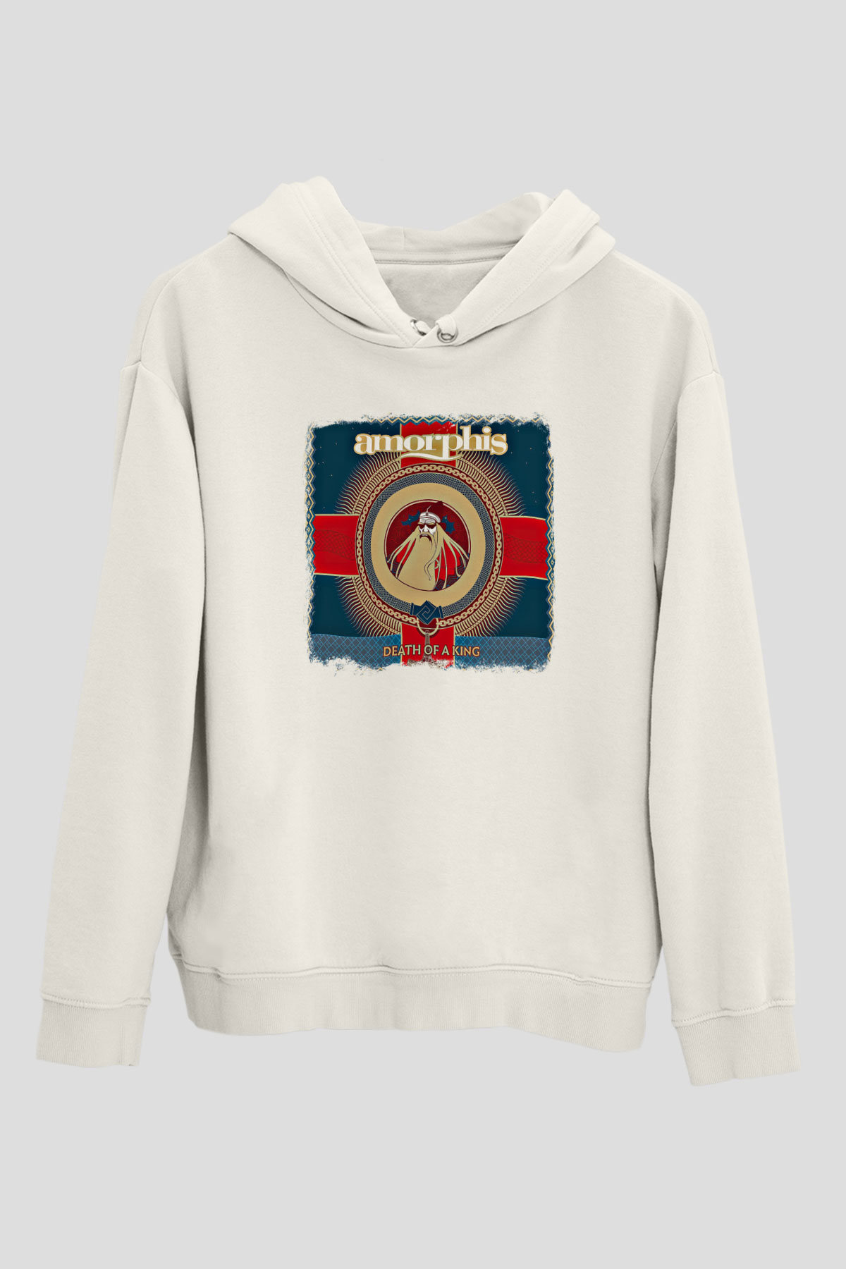 Amorphis Baskılı Unisex Beyaz Hoodie