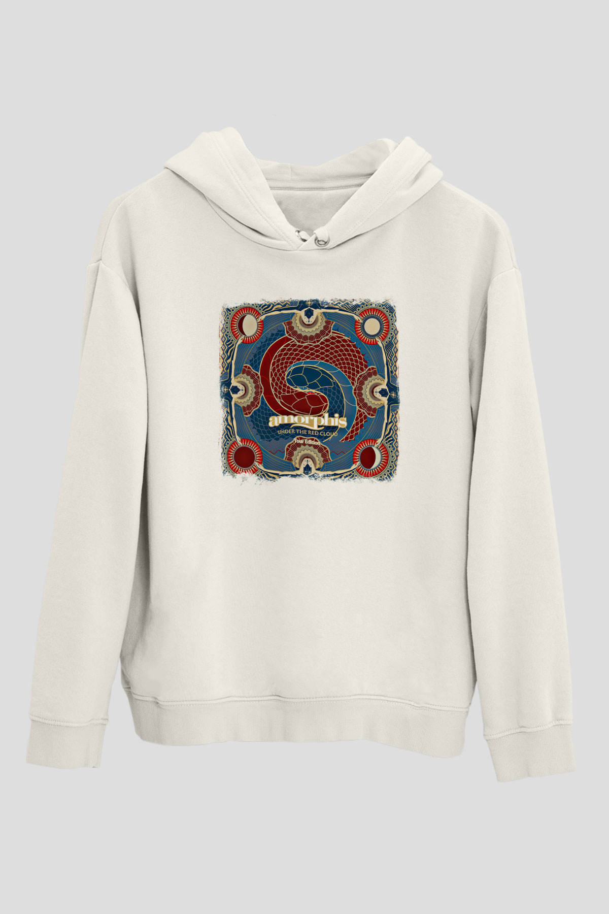 Amorphis Baskılı Unisex Beyaz Hoodie