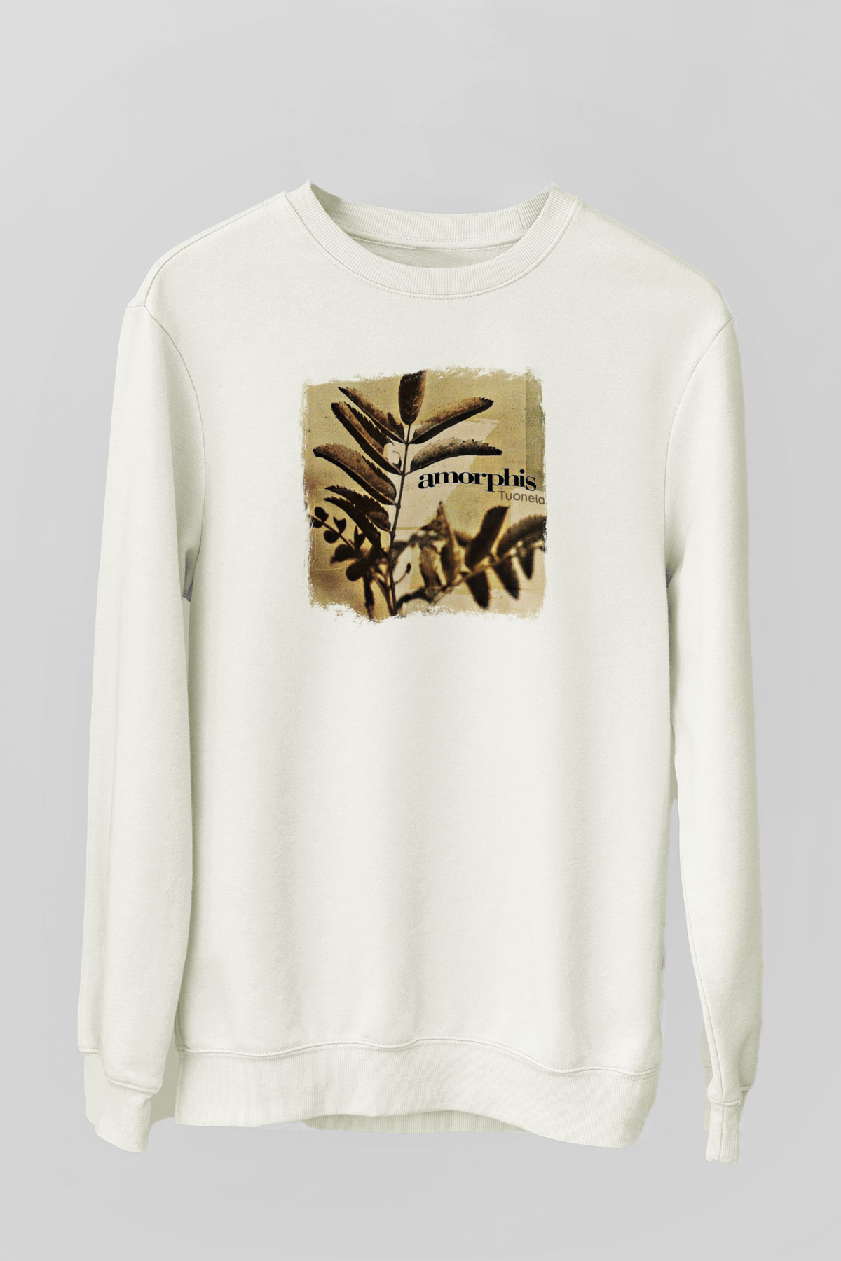 Amorphis Baskılı Unisex Beyaz Sweatshirt