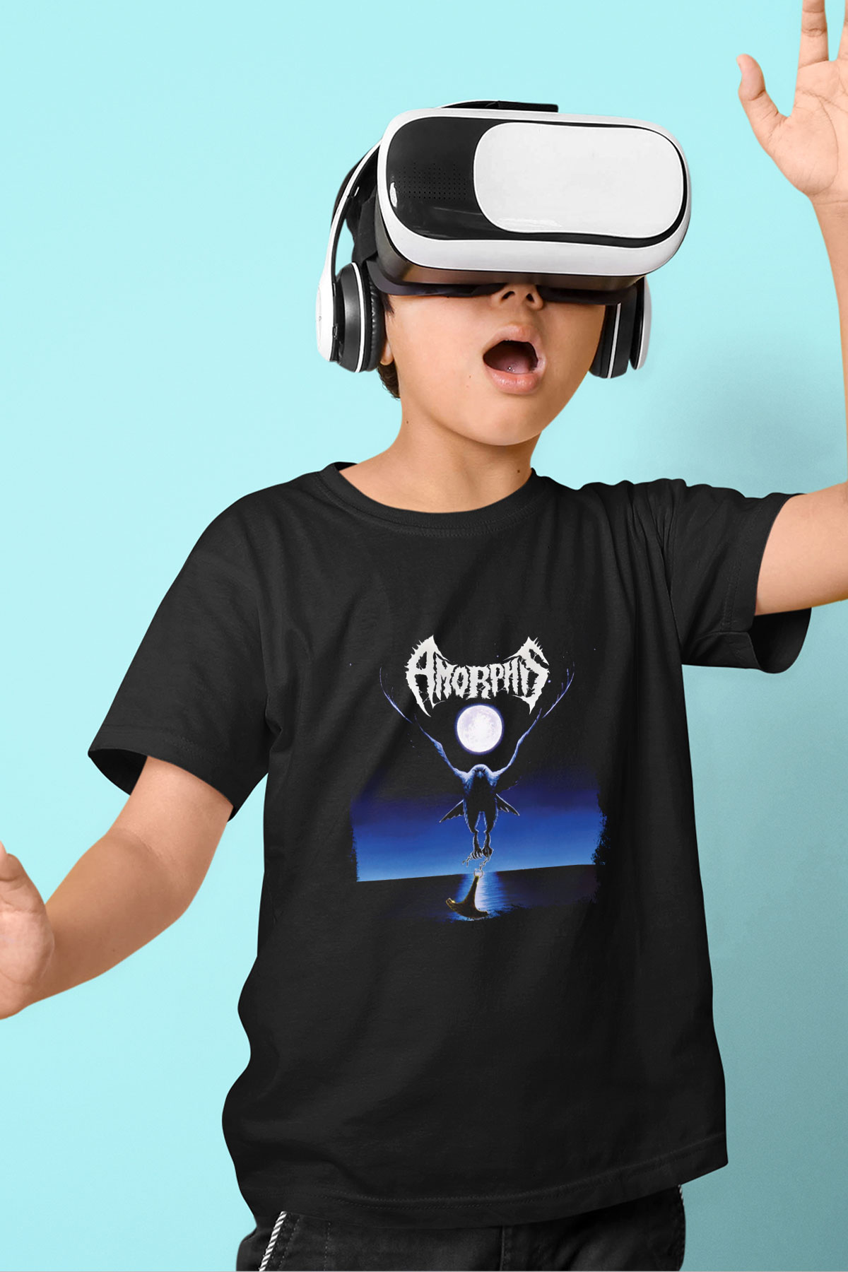 Amorphis Baskılı Unisex Siyah Çocuk Tişört