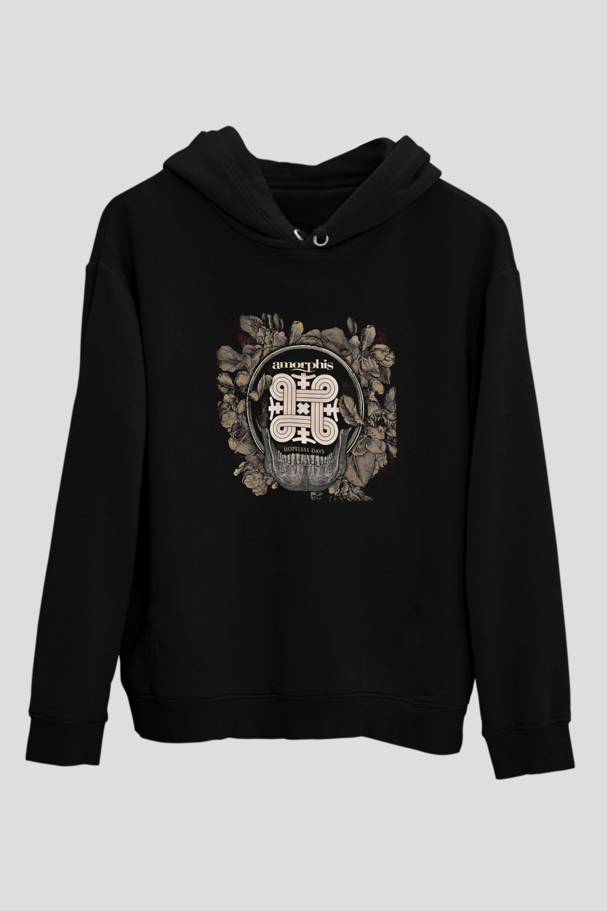 Amorphis Baskılı Unisex Siyah Hoodie