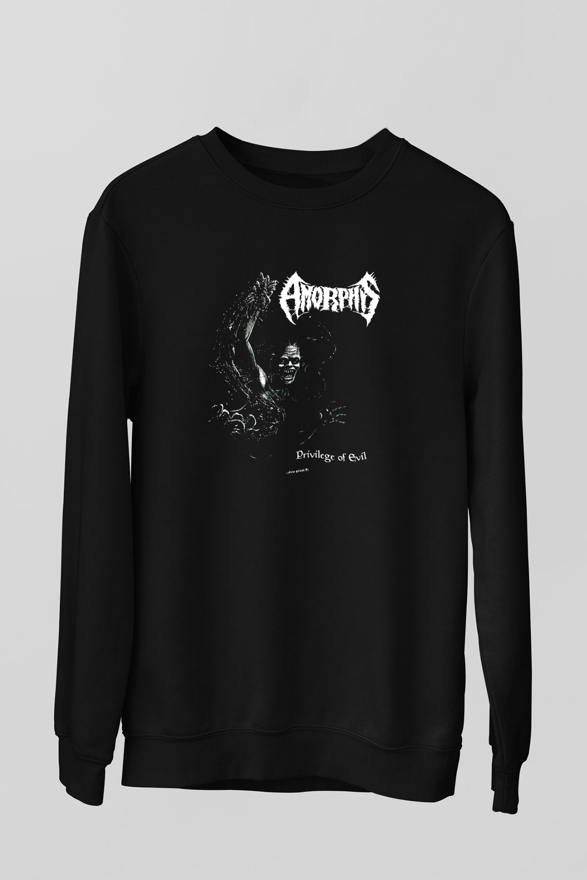 Amorphis Baskılı Unisex Siyah Sweatshirt