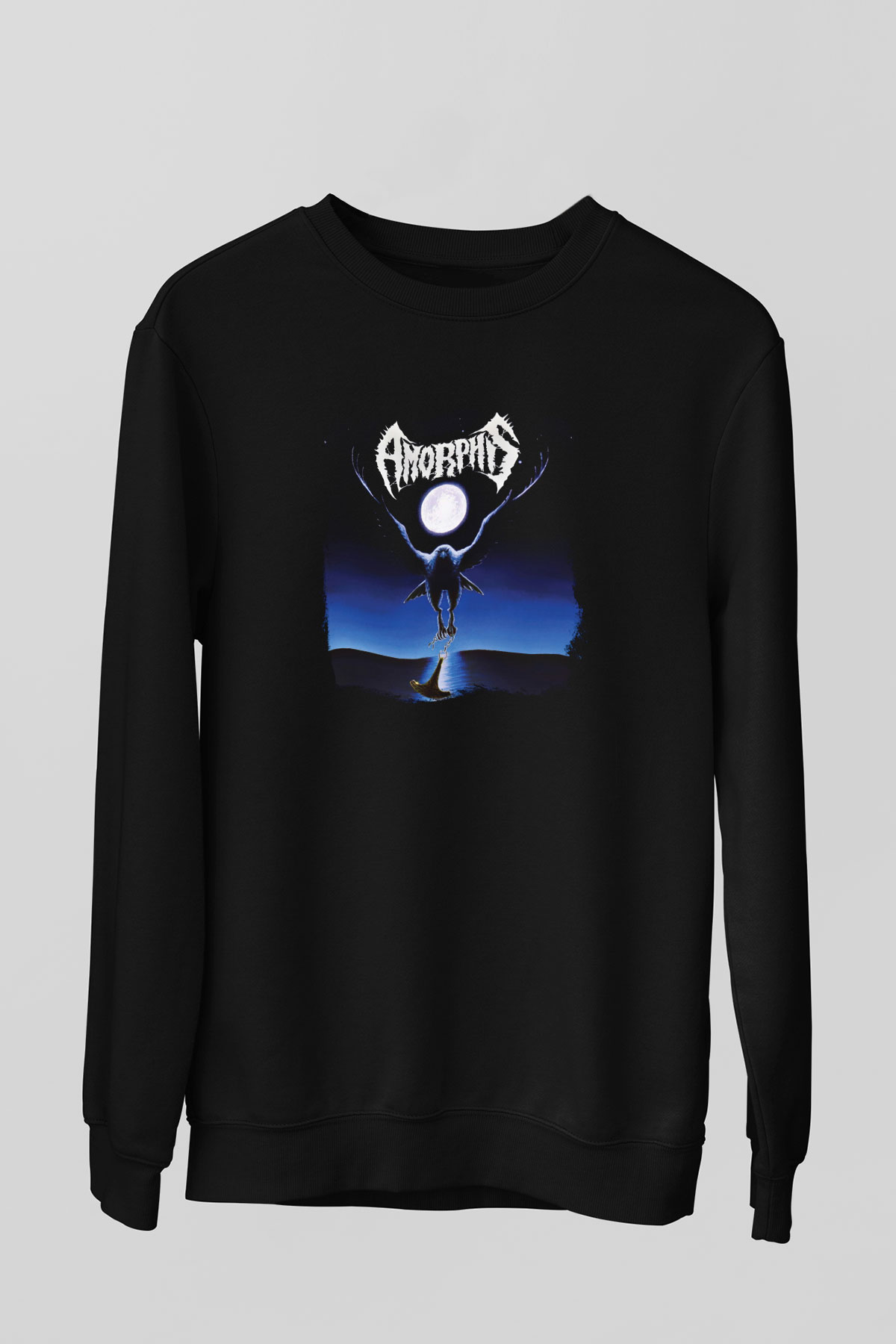 Amorphis Baskılı Unisex Siyah Sweatshirt